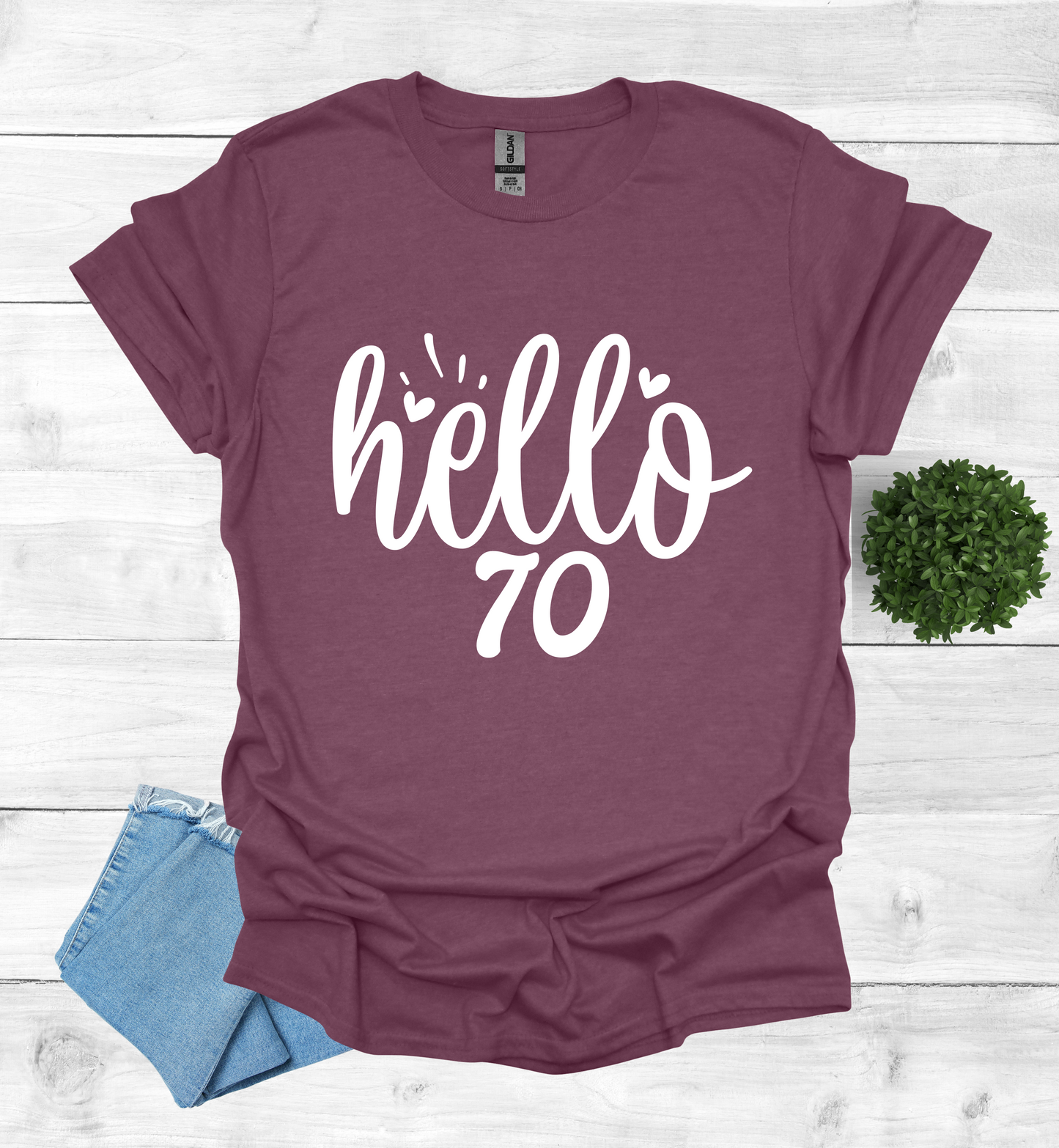 Hello 70 Birthday Shirt