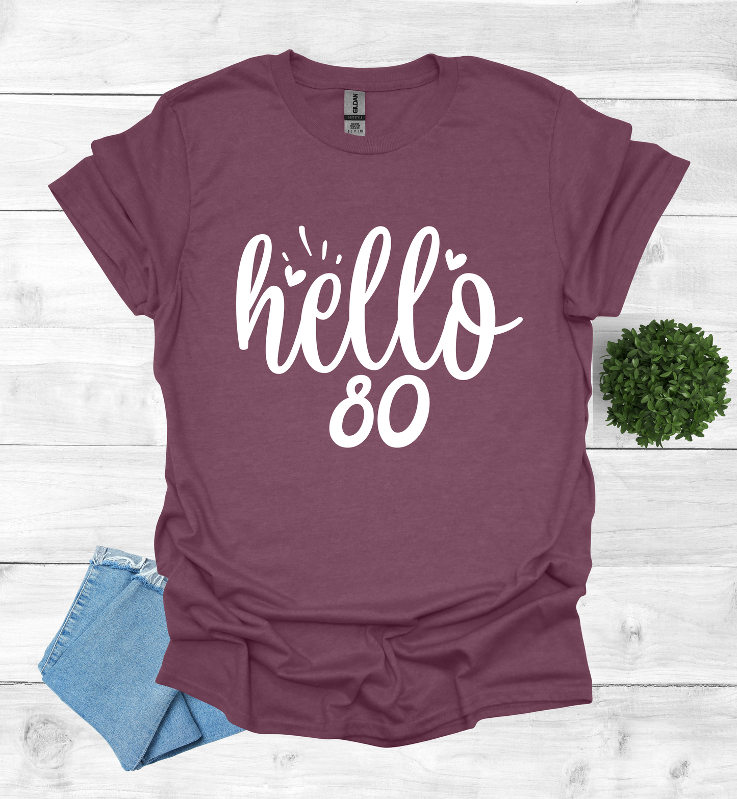 Hello 80 Birthday Shirt