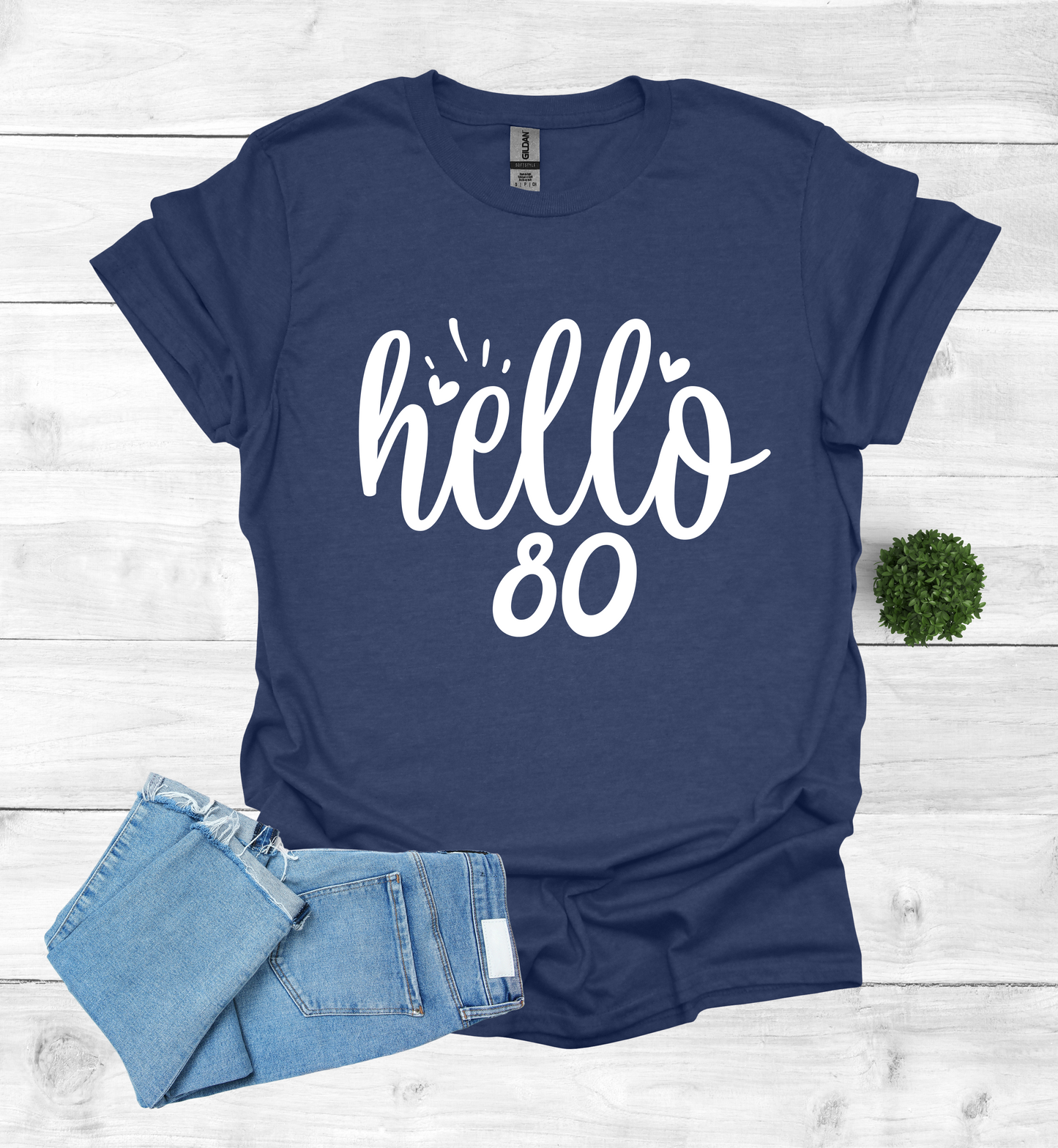 Hello 80 Birthday Shirt