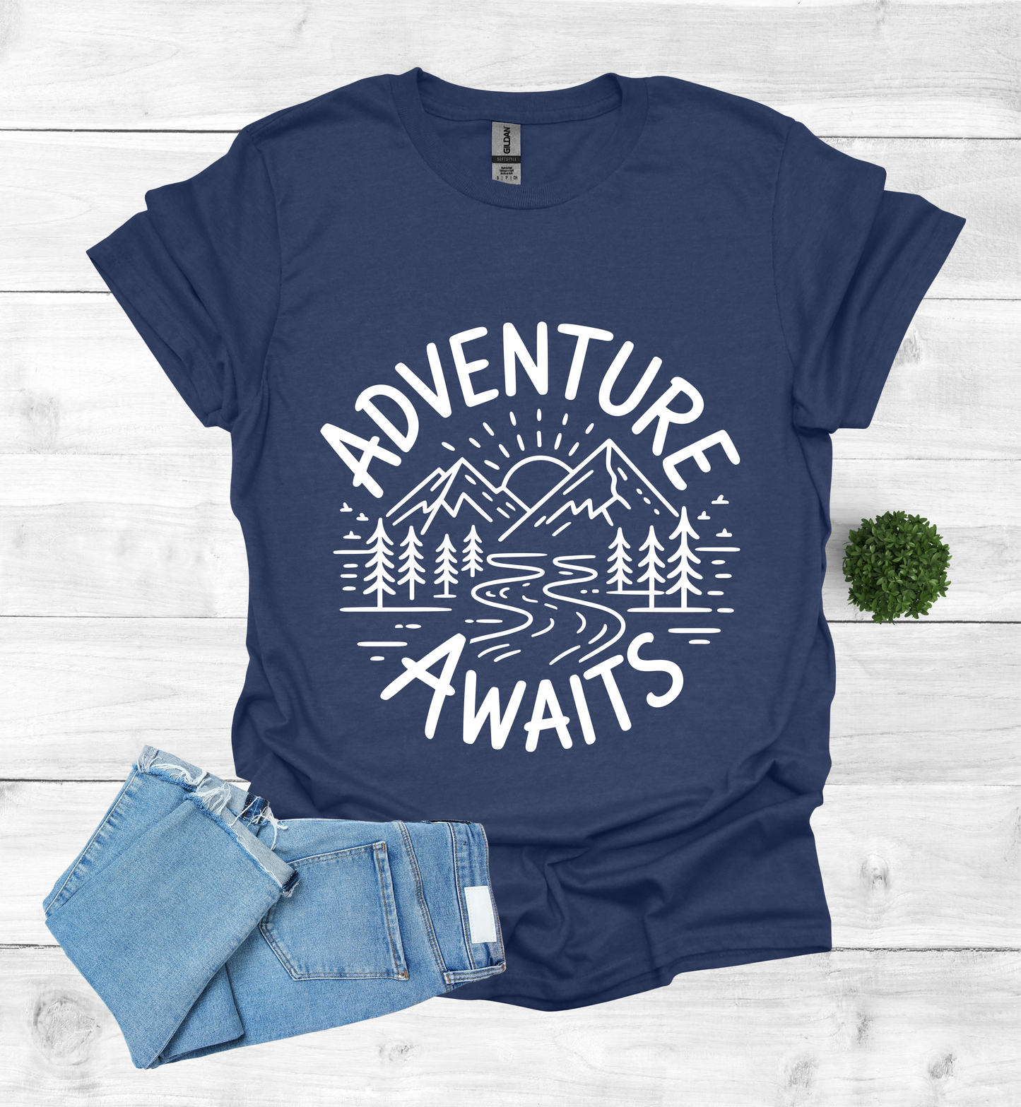 Adventure awaits mountain scene