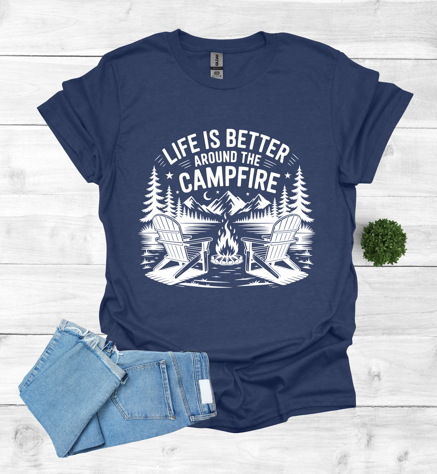 Life is better around the campfire scene