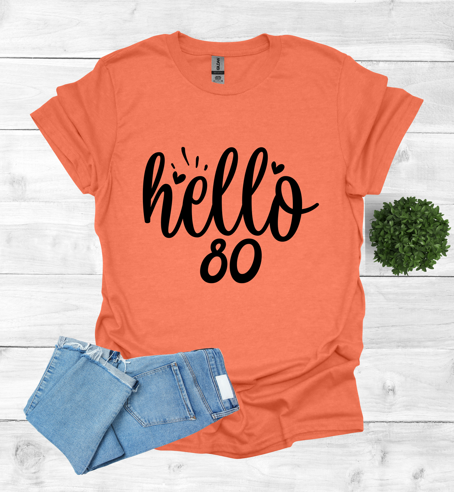 Hello 80 Birthday Shirt