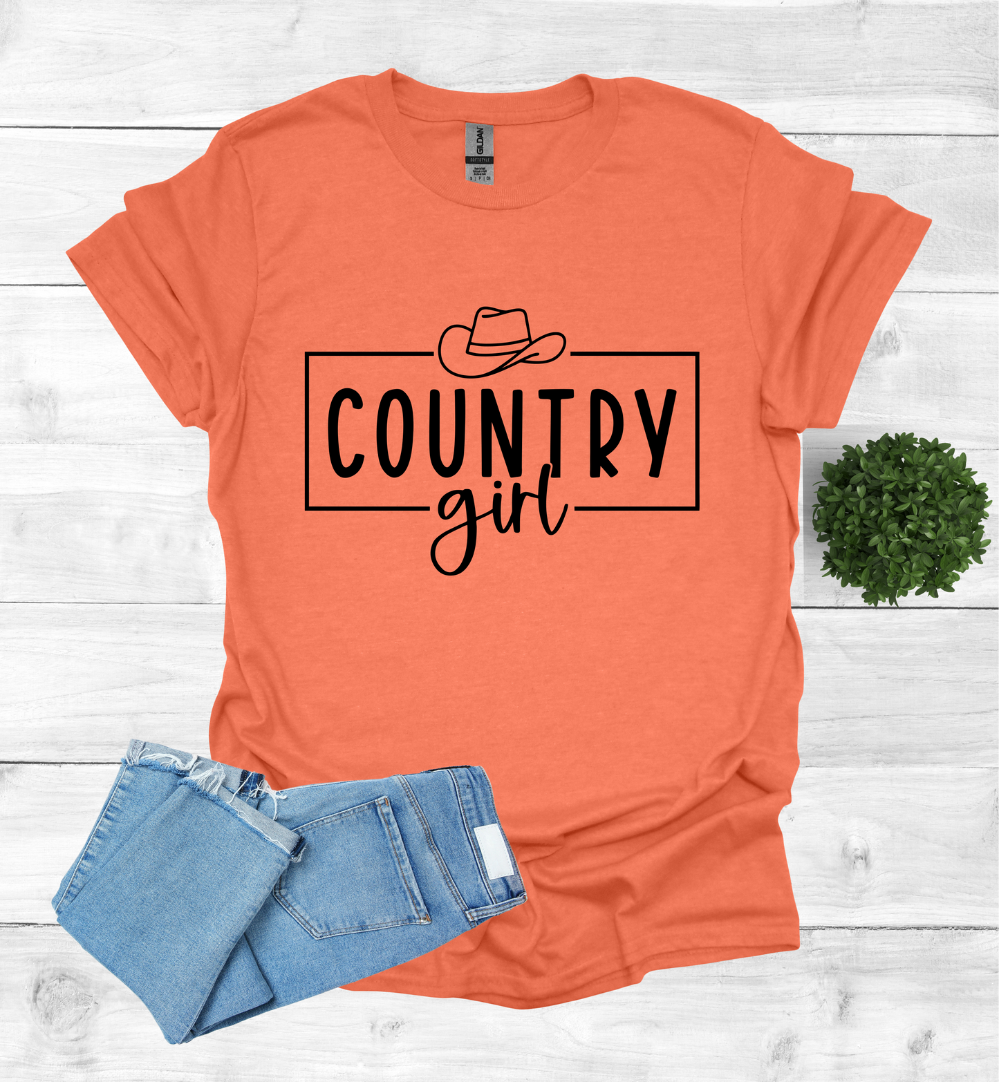 Country Girl saying with Cowboy Hat