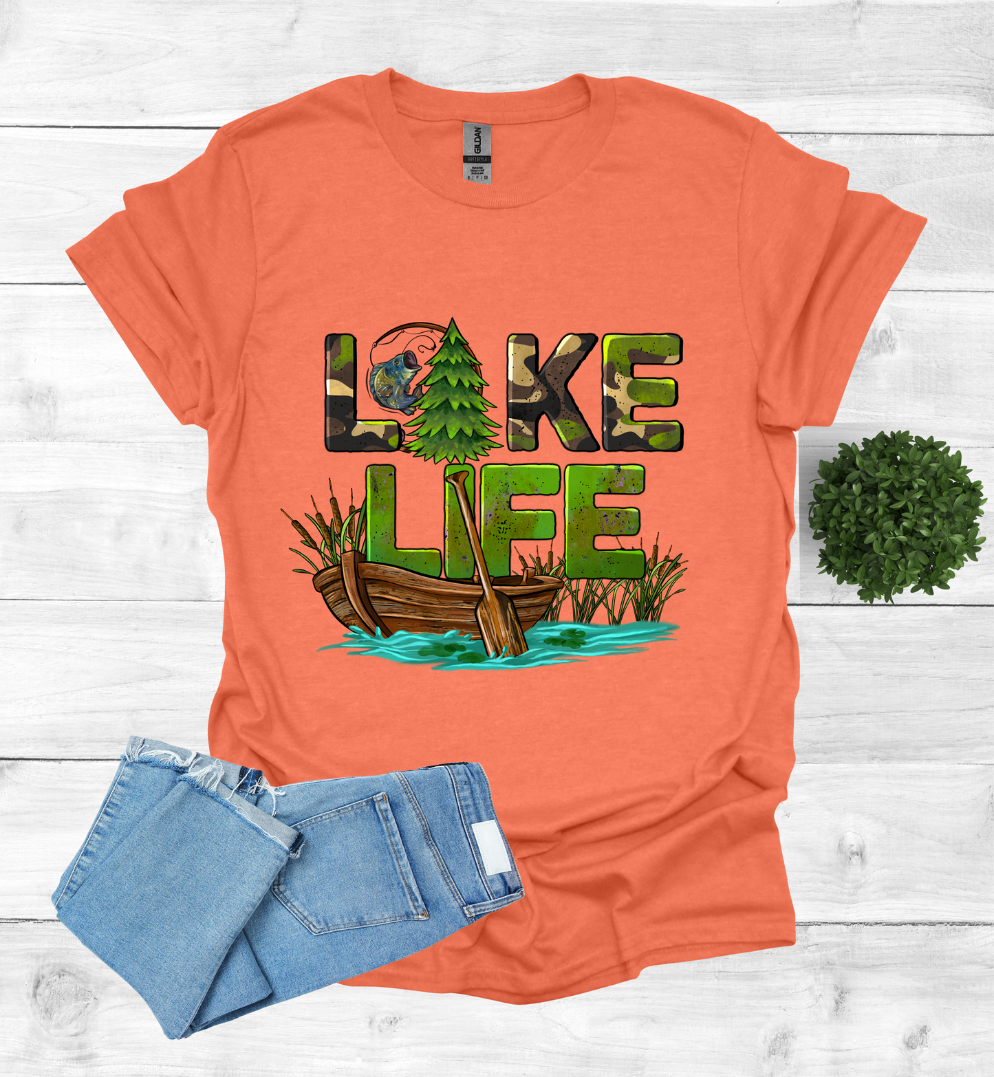 Lake Life with boat and paddle Shirt
