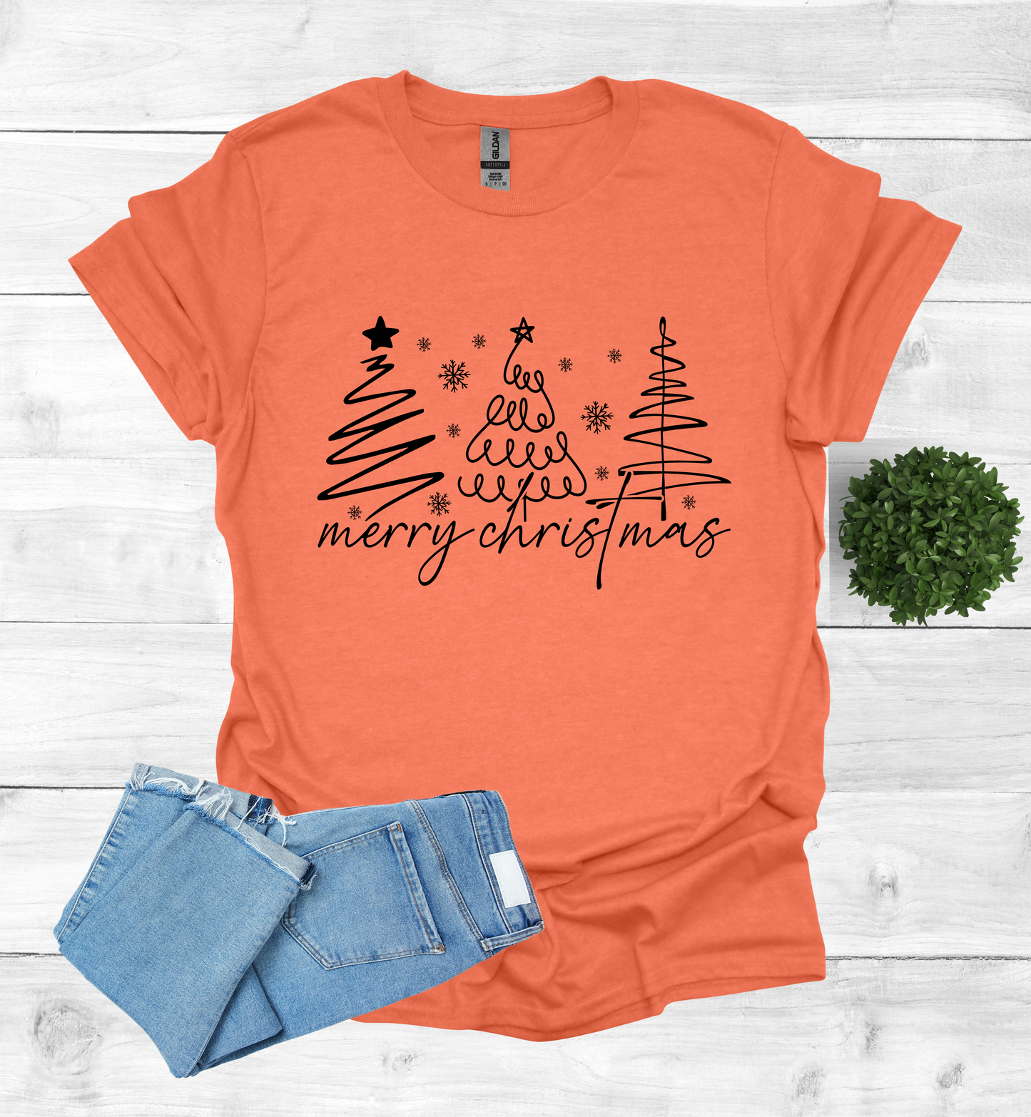 Christmas Trees with Merry Christmas