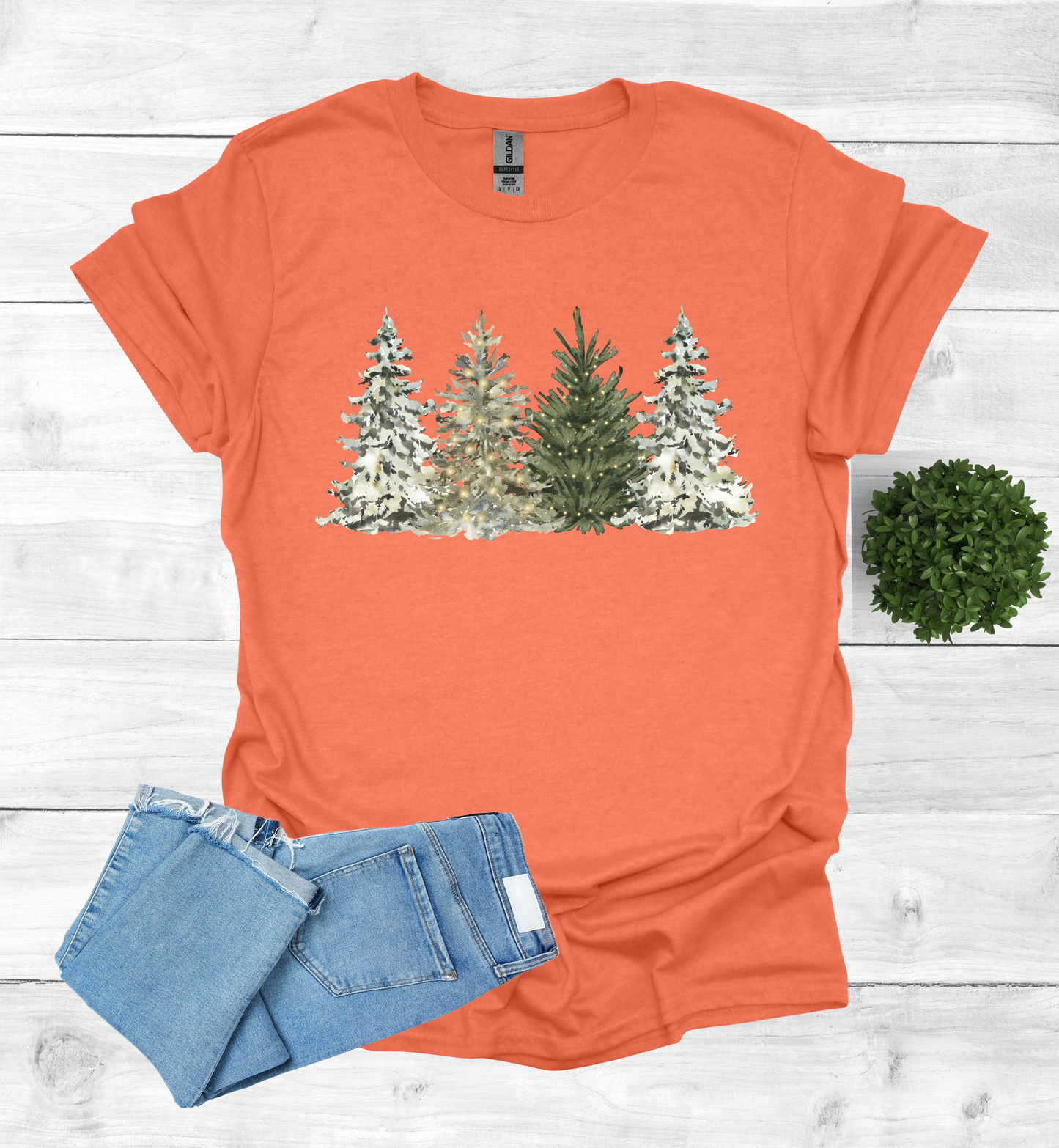Water Color Christmas Trees T-Shirt1