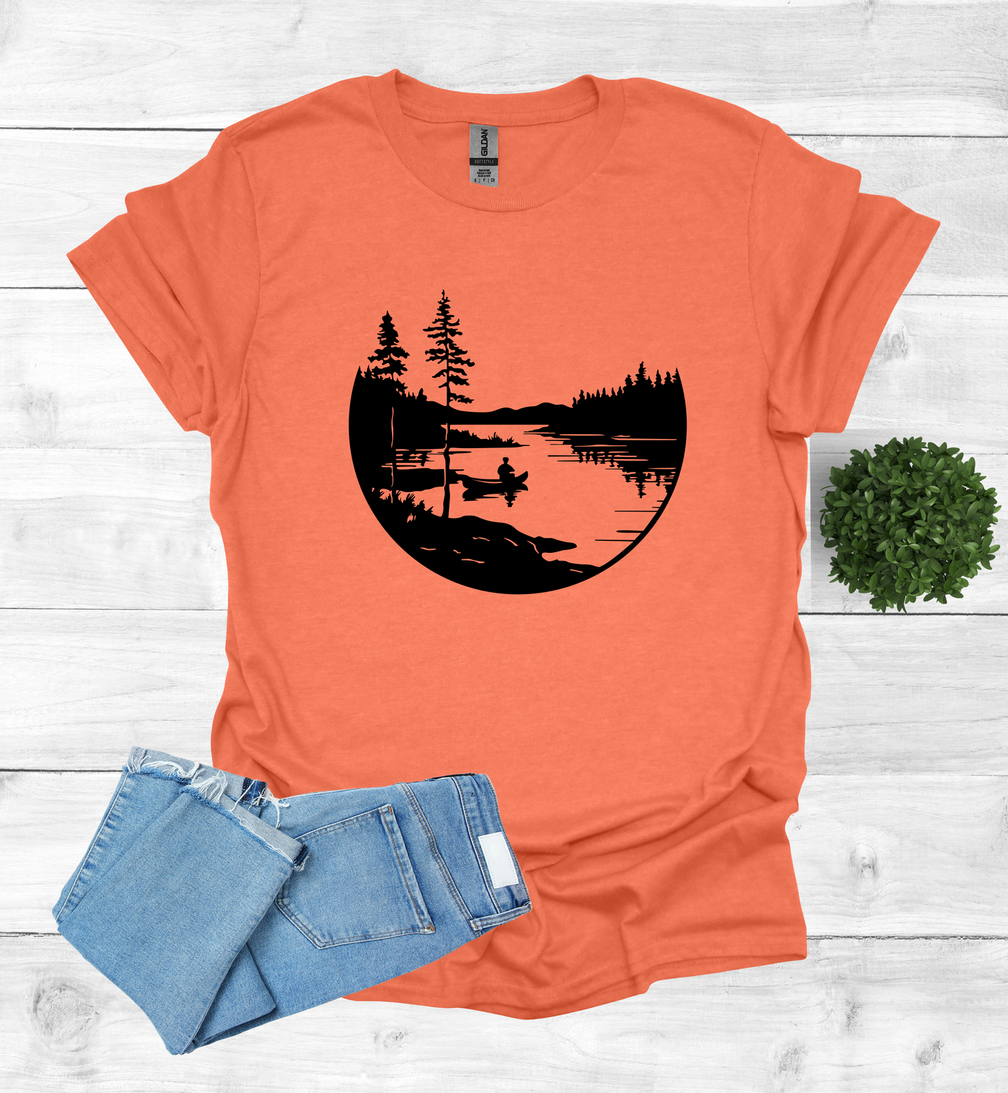 Canoeing Scene in the Wilderness