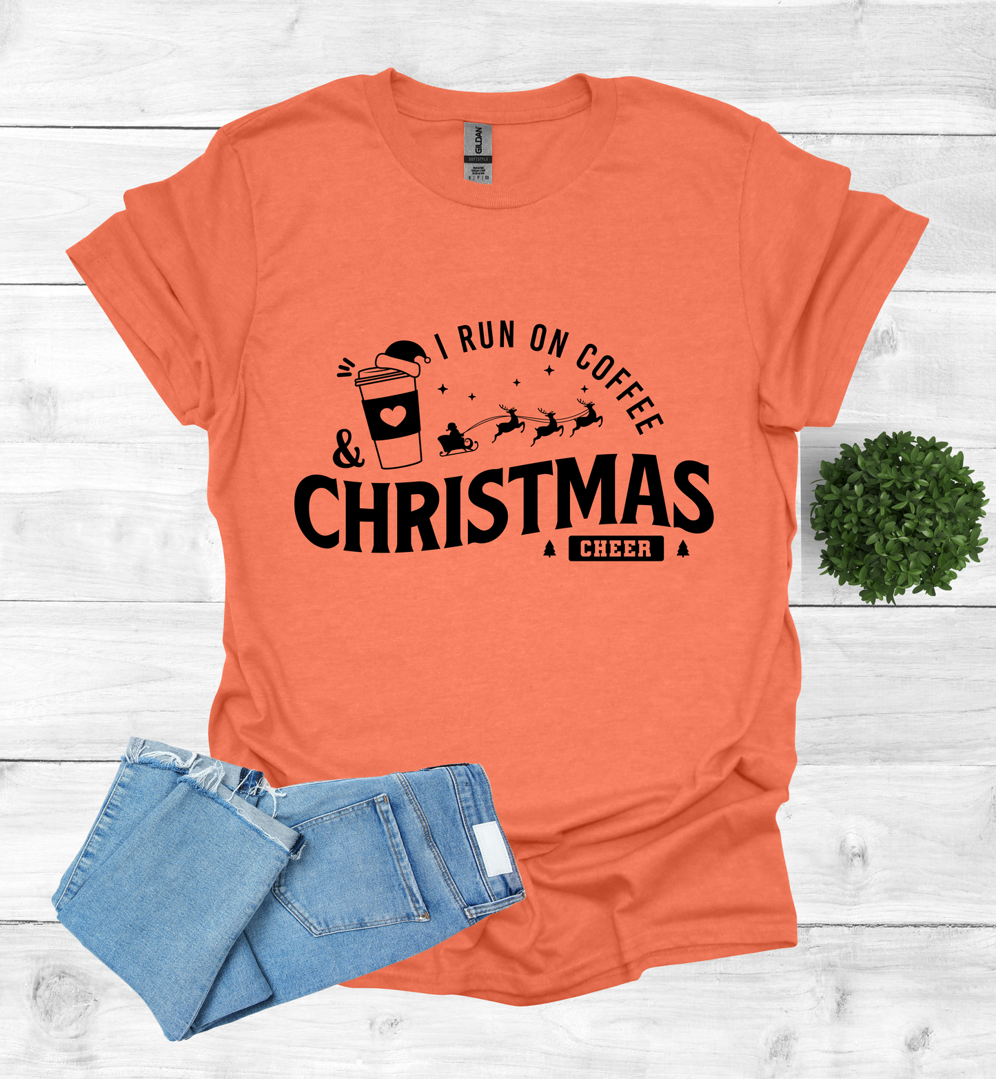 I Run on Coffee and Christmas Cheers Shirt