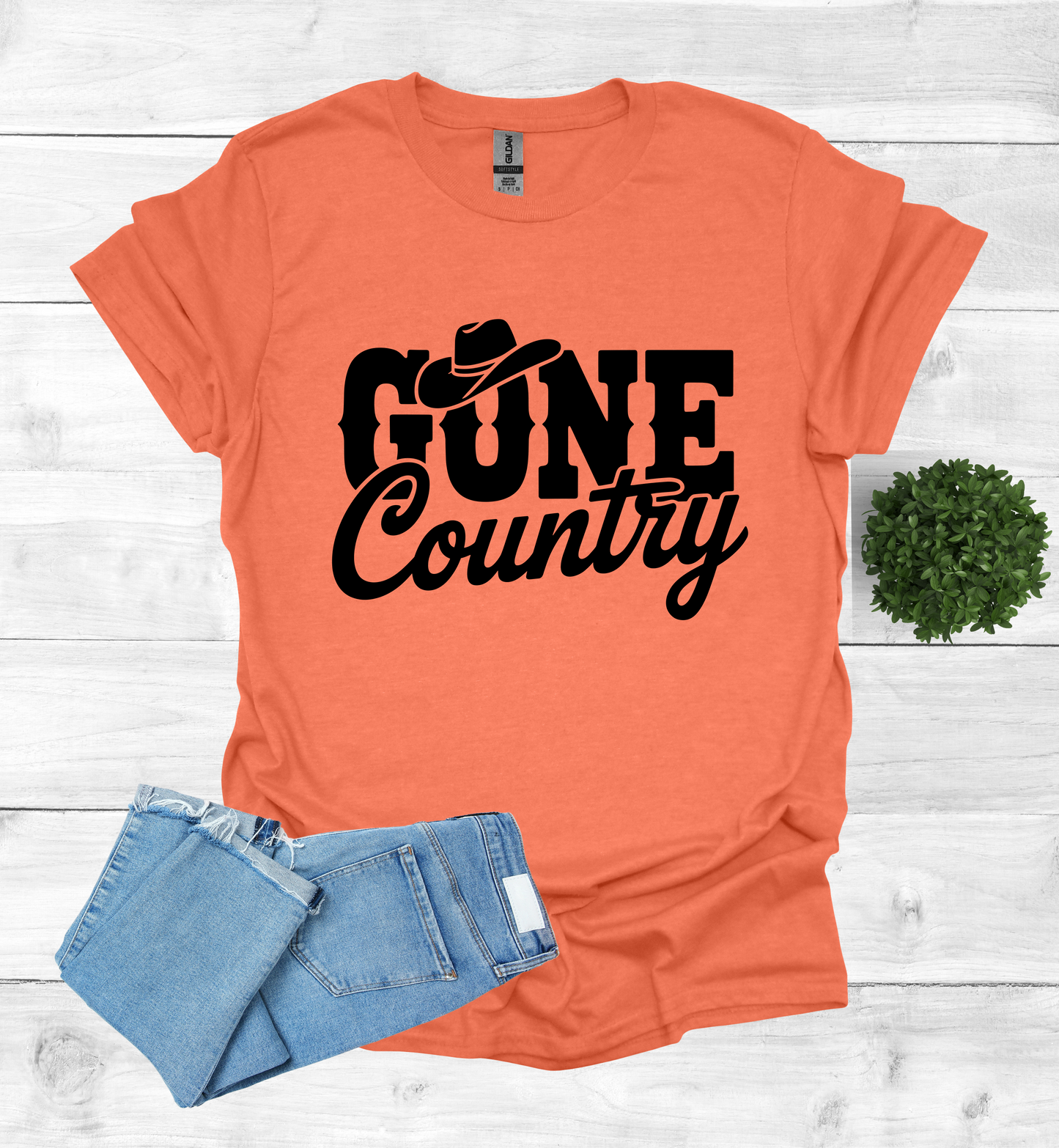 Gone Country saying with small Cowboy Hat