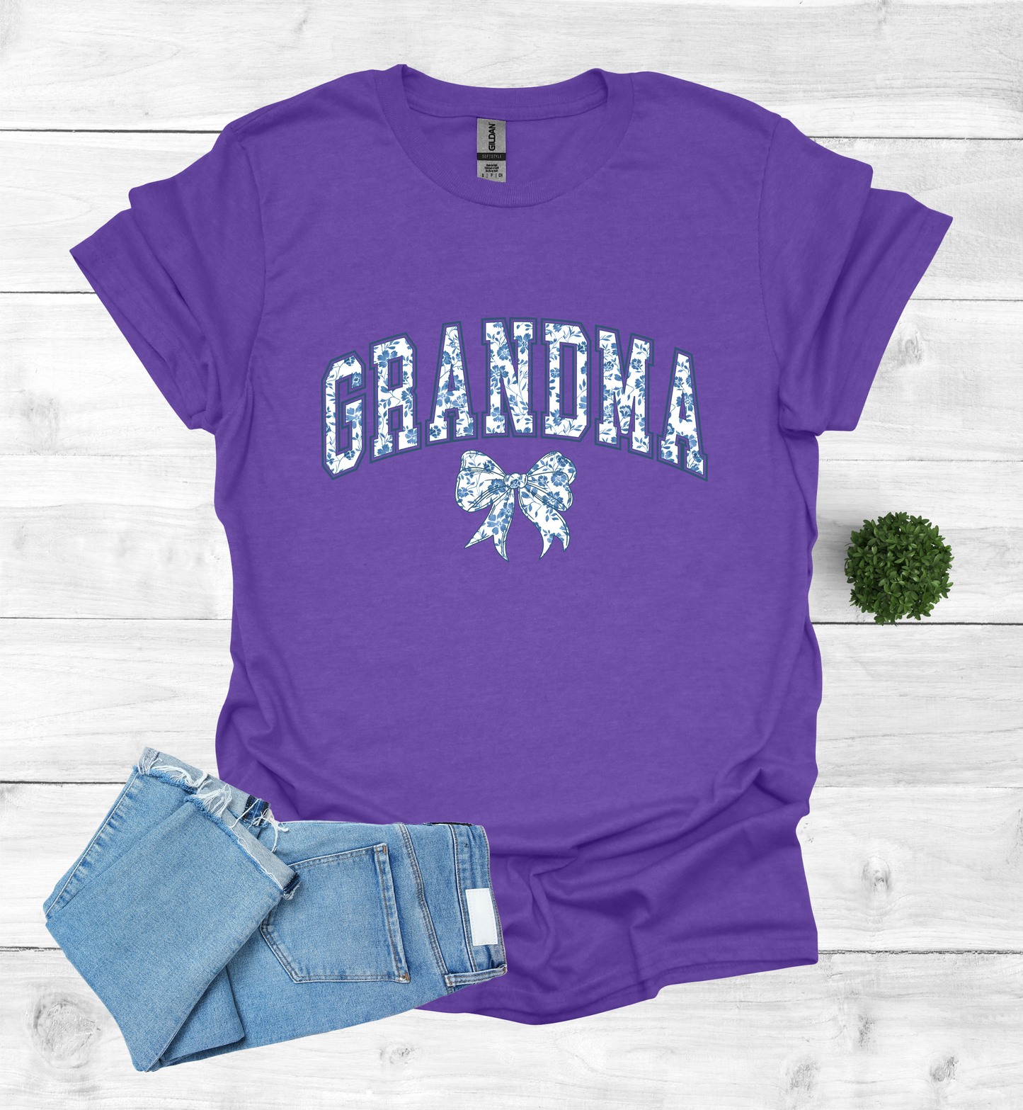 Grandma Chinoiserie Blue Coquette T-Shirt