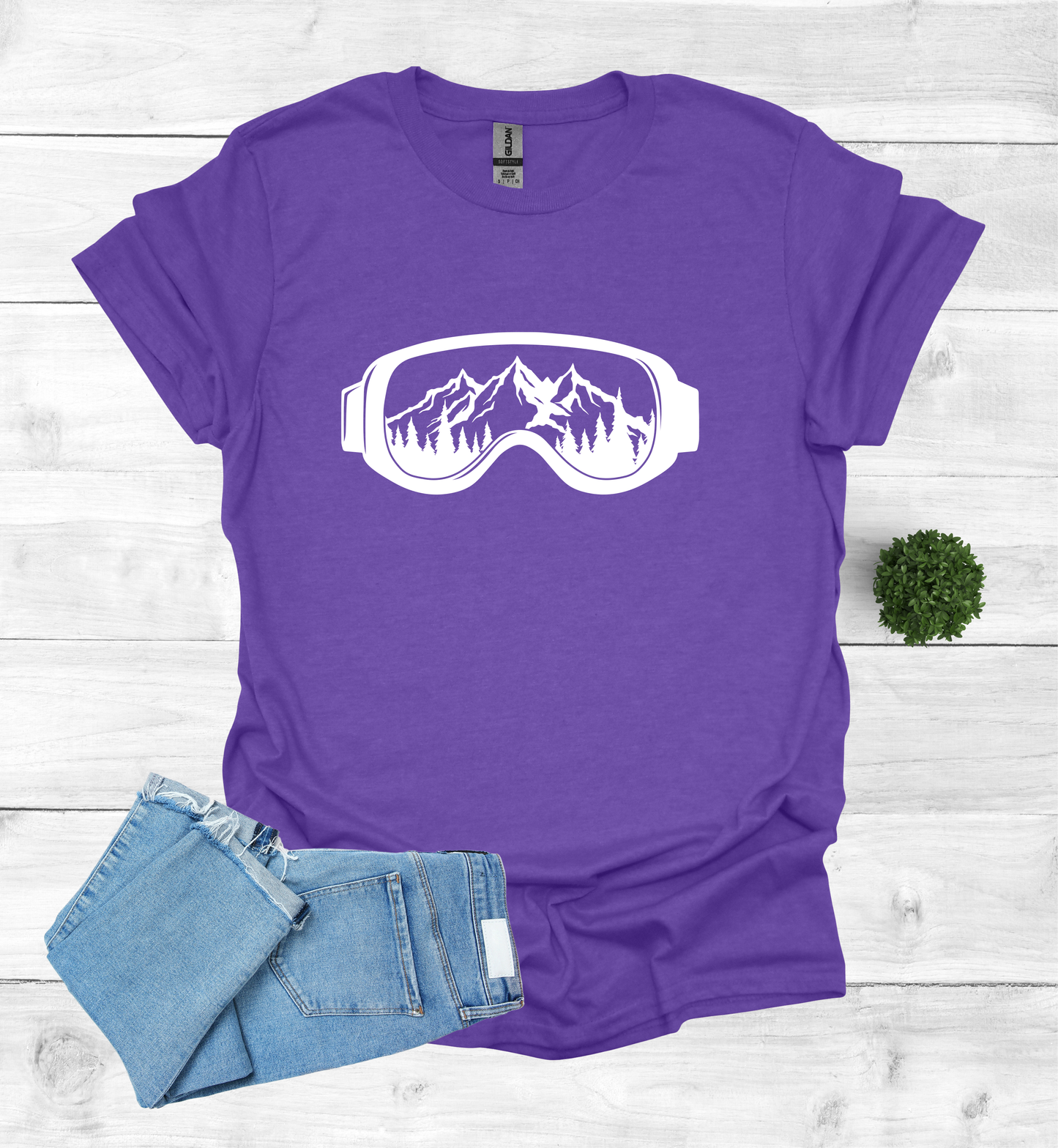 Snow Goggles Mountain Scene T-Shirt