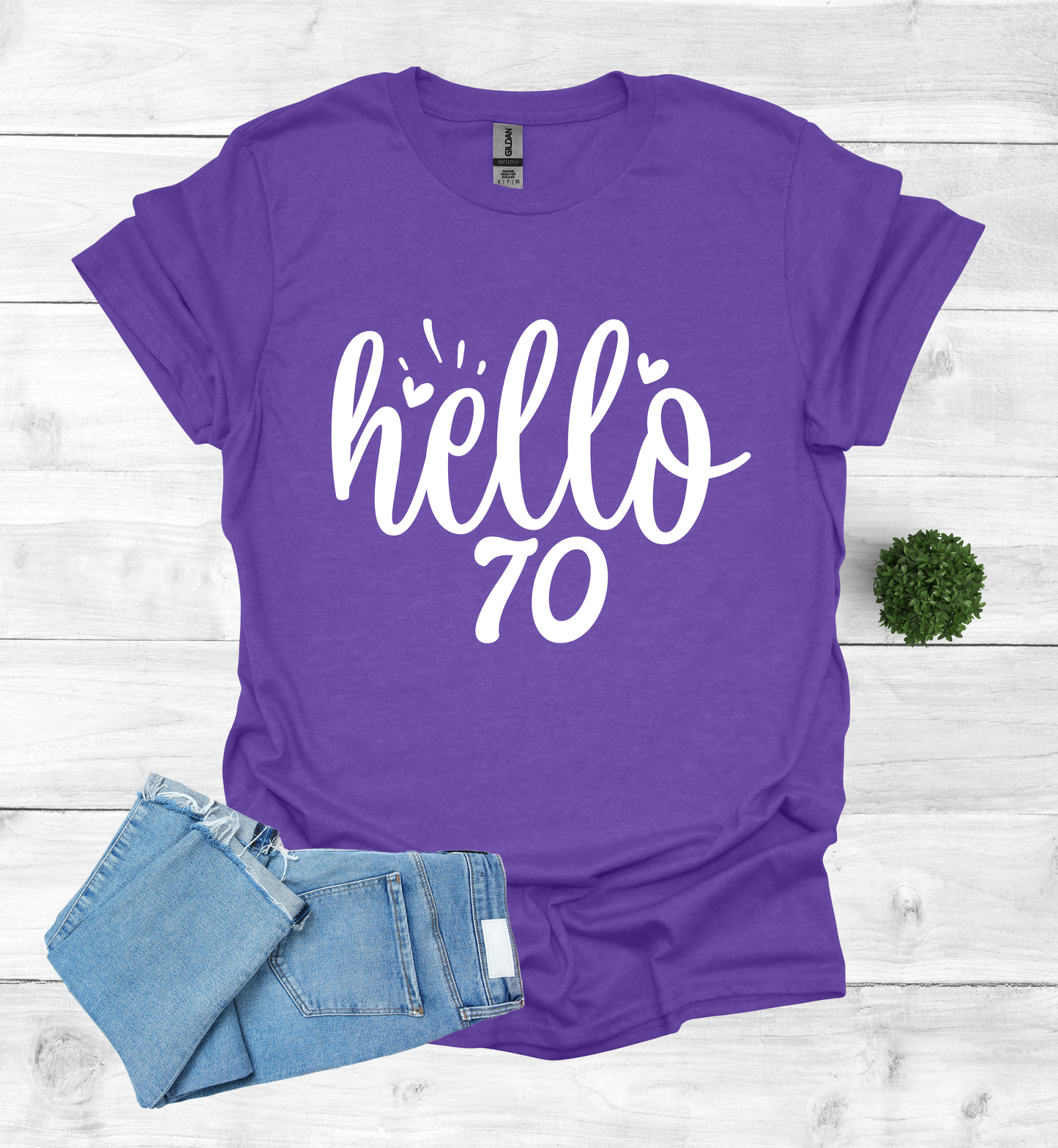 Hello 70 Birthday Shirt