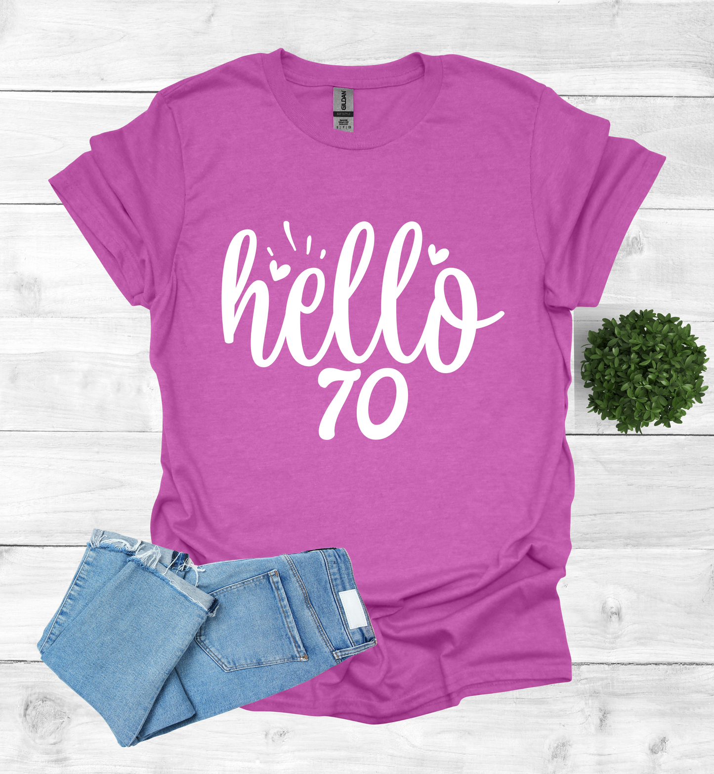 Hello 70 Birthday Shirt