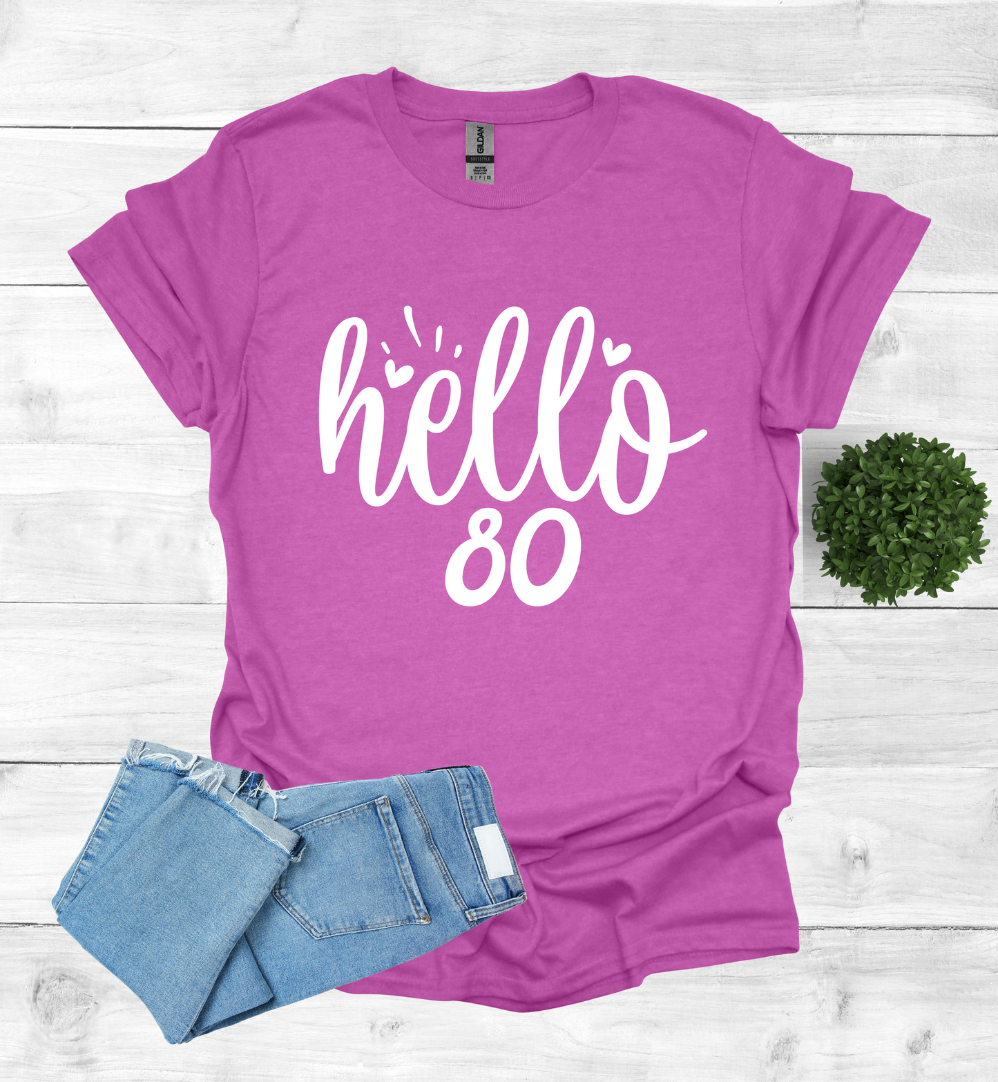Hello 80 Birthday Shirt