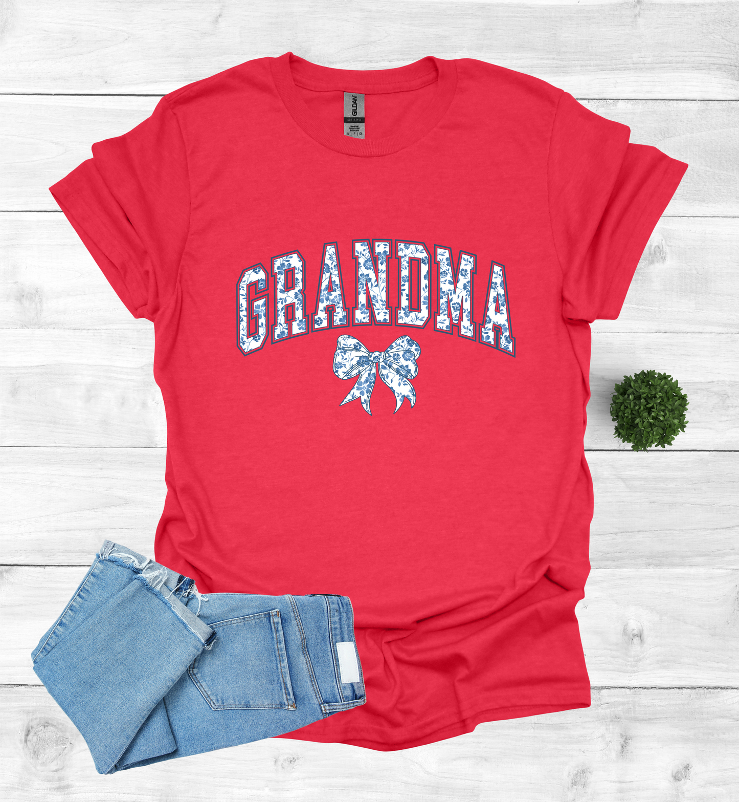 Grandma Chinoiserie Blue Coquette T-Shirt