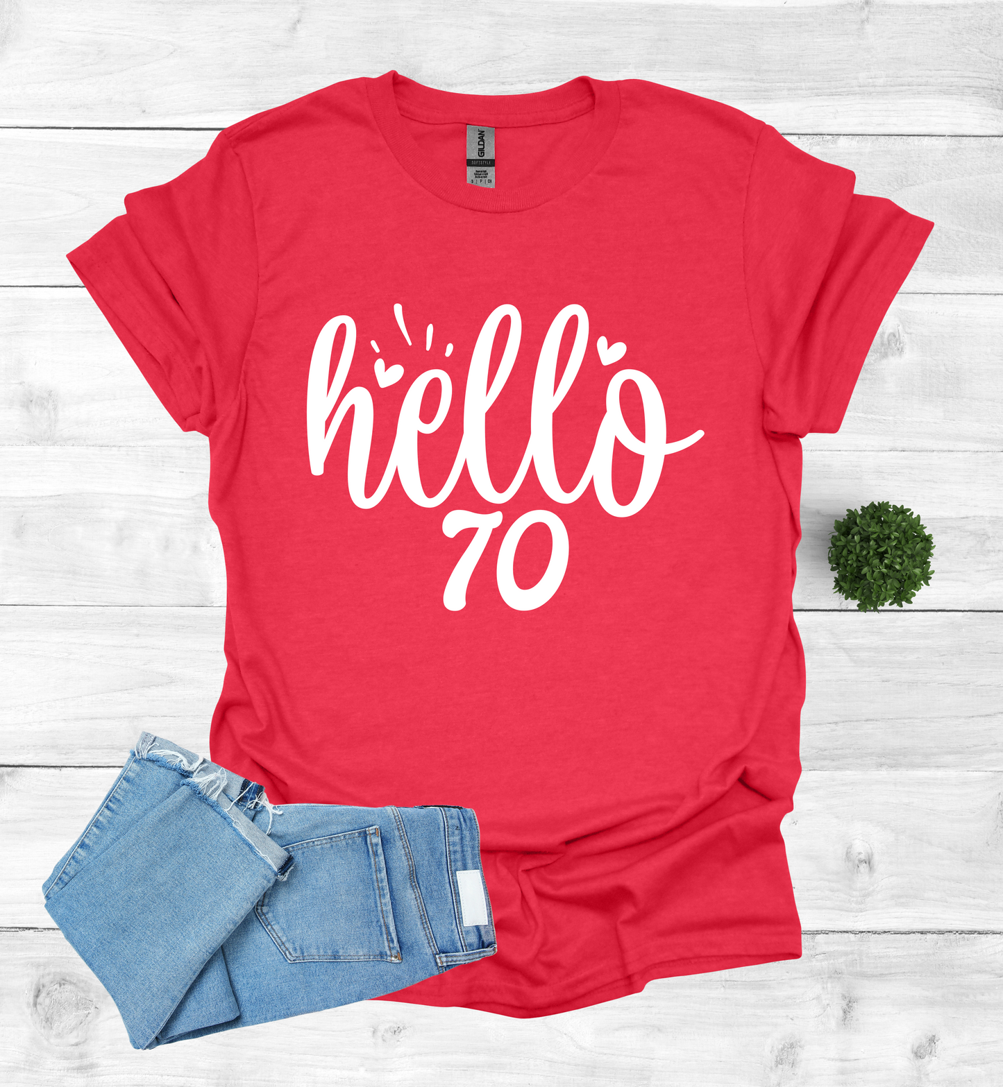 Hello 70 Birthday Shirt