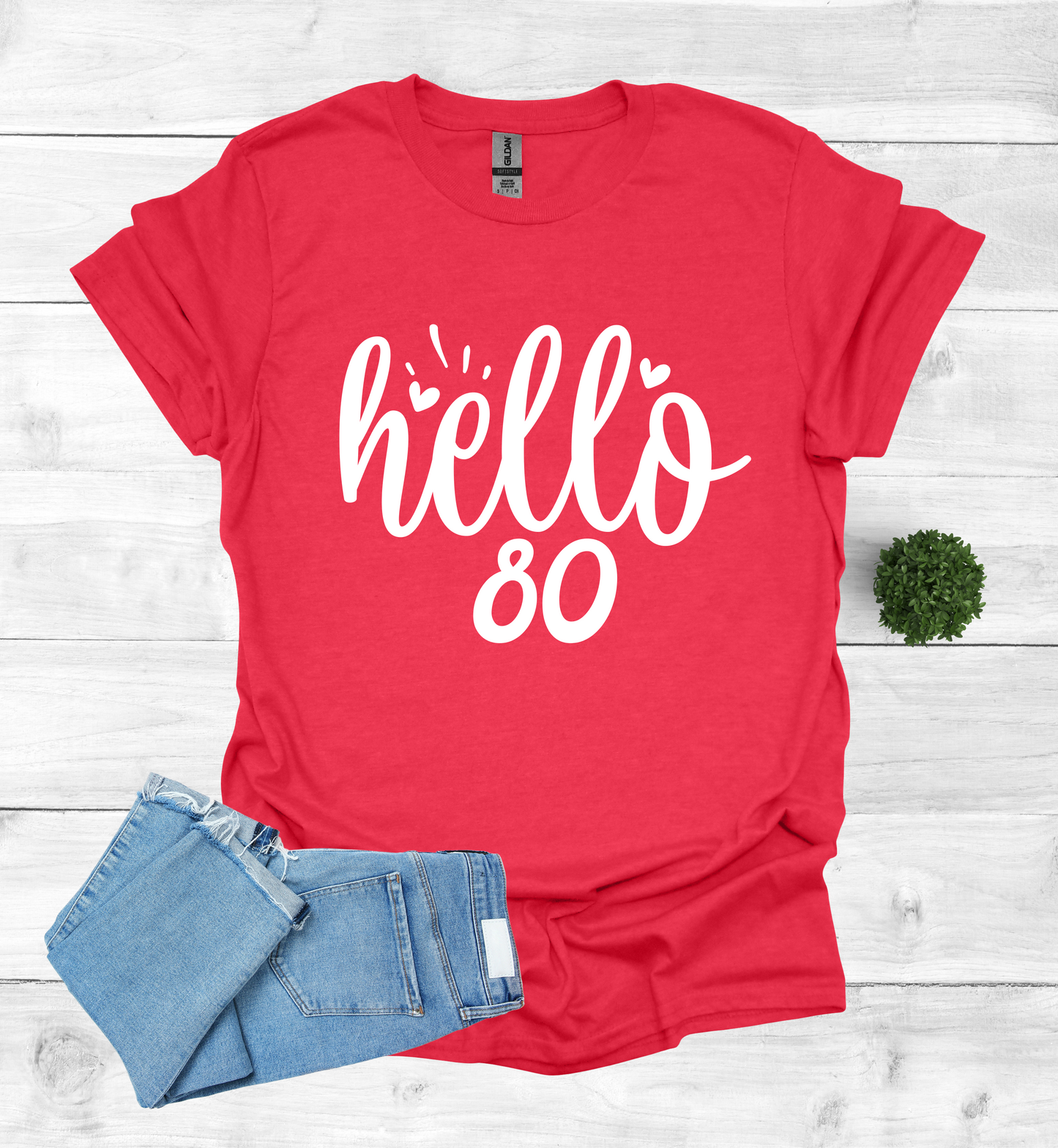 Hello 80 Birthday Shirt