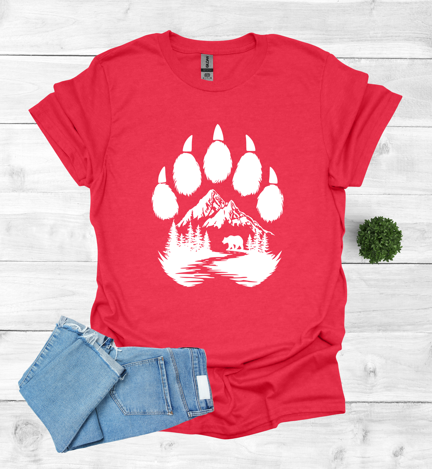 Bear Paw with Mountain Scene