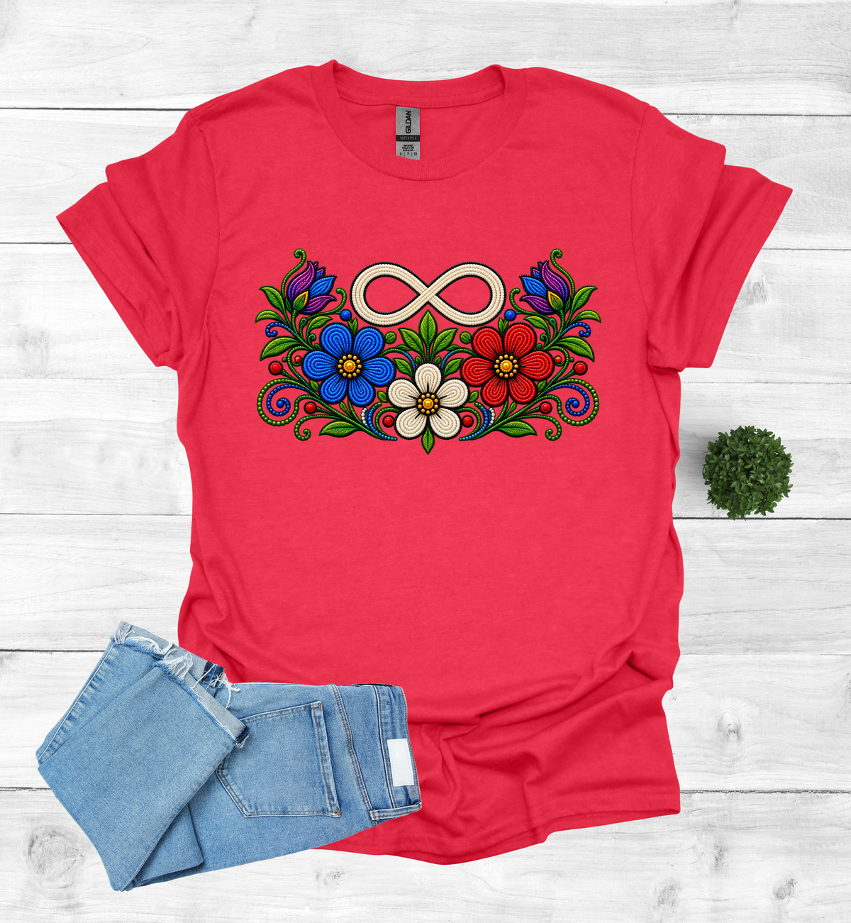 Métis Symbol with flowers T-Shirt