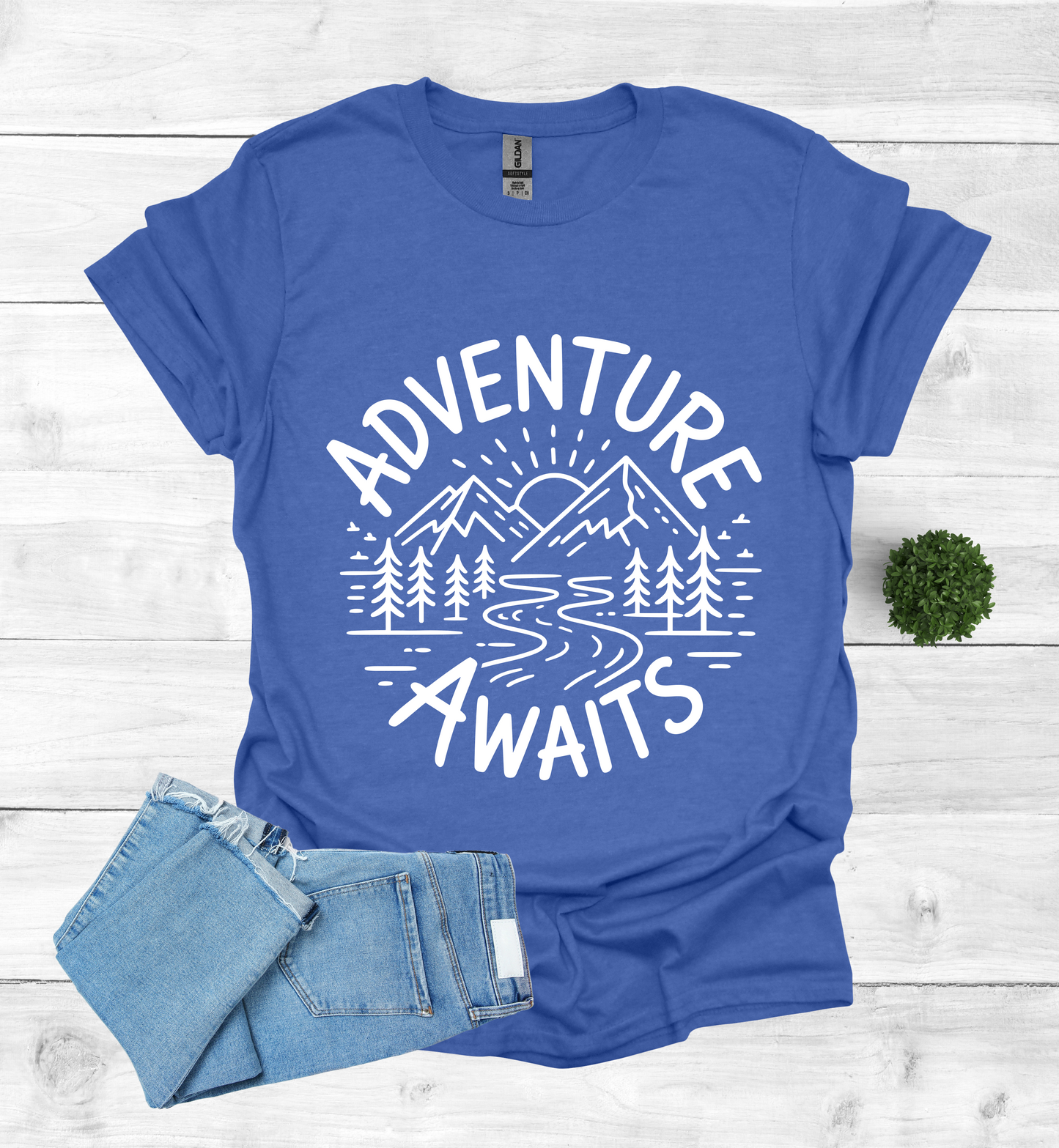 Adventure awaits mountain scene