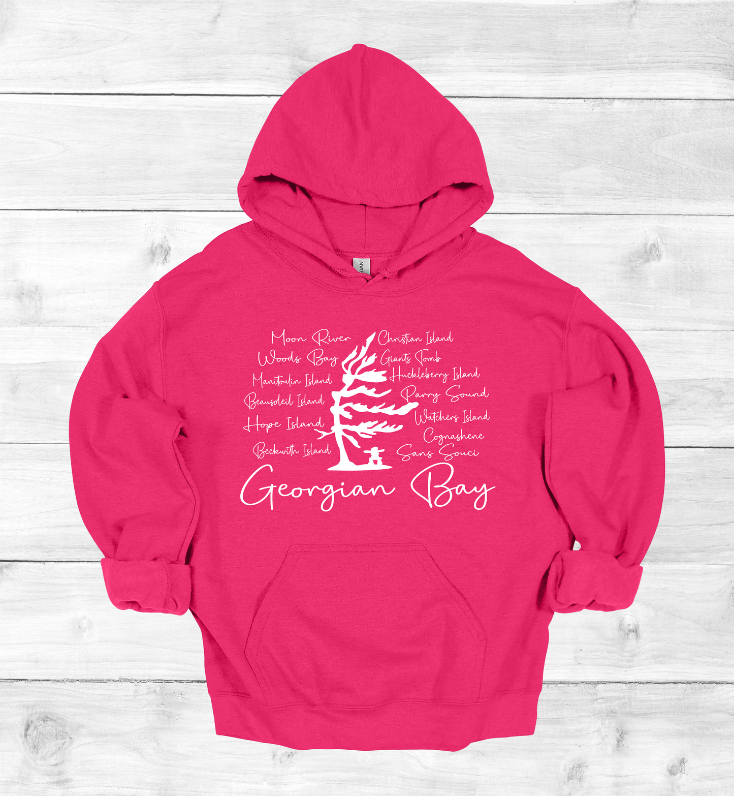 Georgian Bay with Island names Hoodie