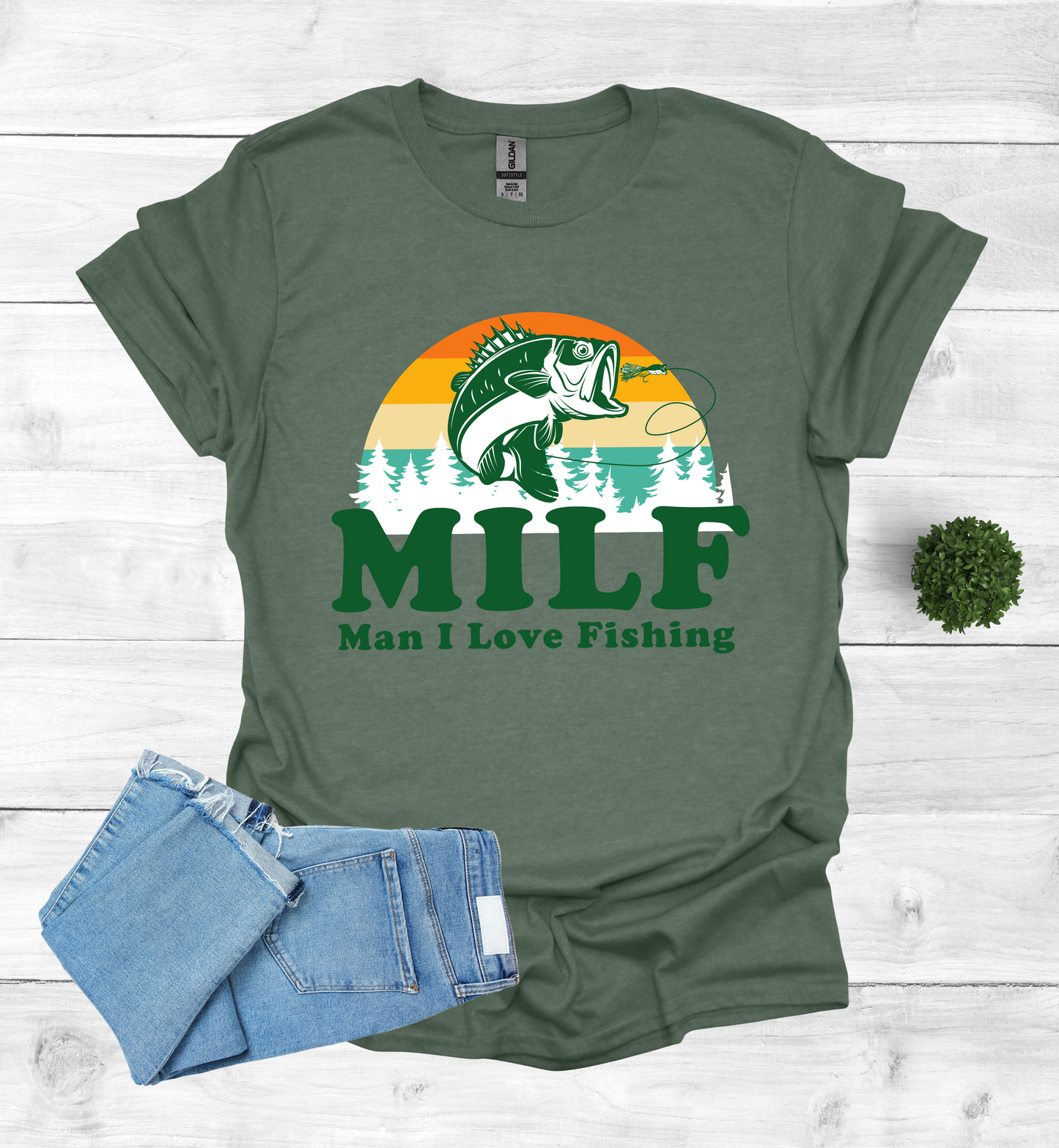 Vintage design MILF man I love fishing