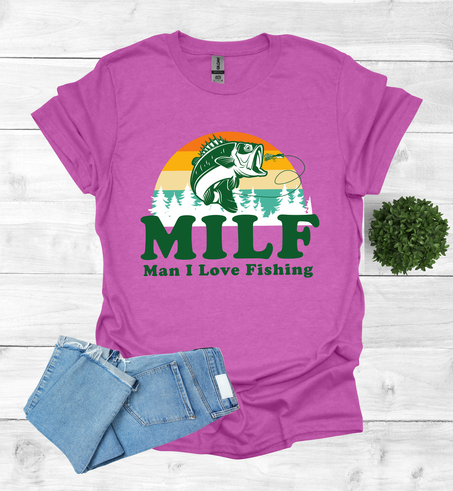 Vintage design MILF man I love fishing