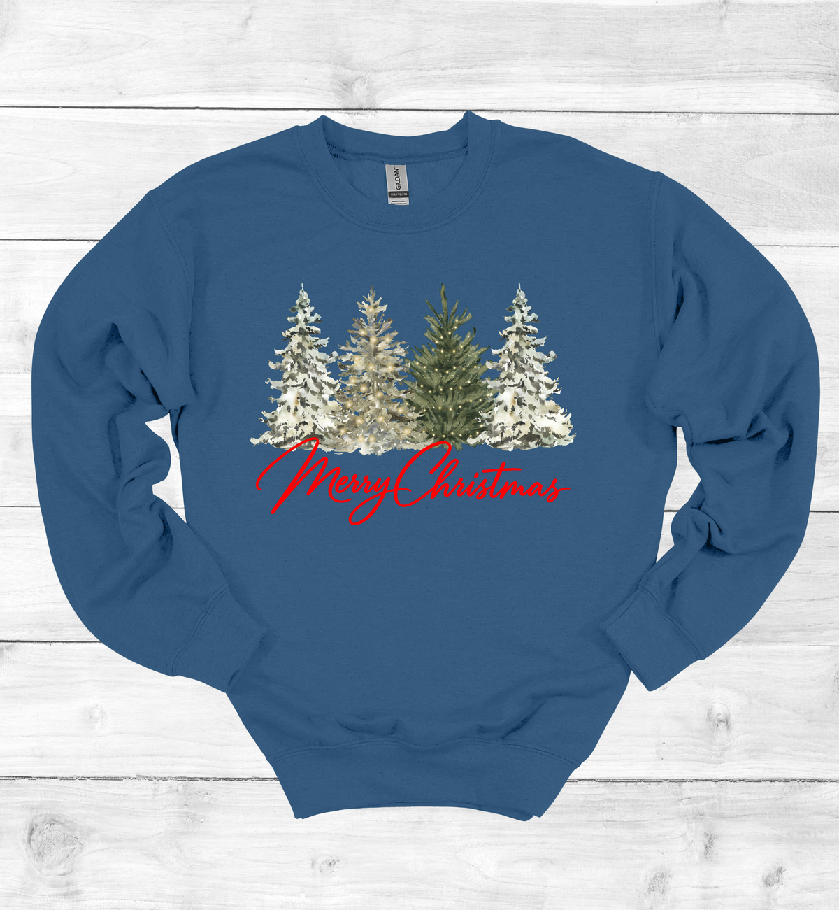 Merry Christmas with Watercolor Christmas Trees