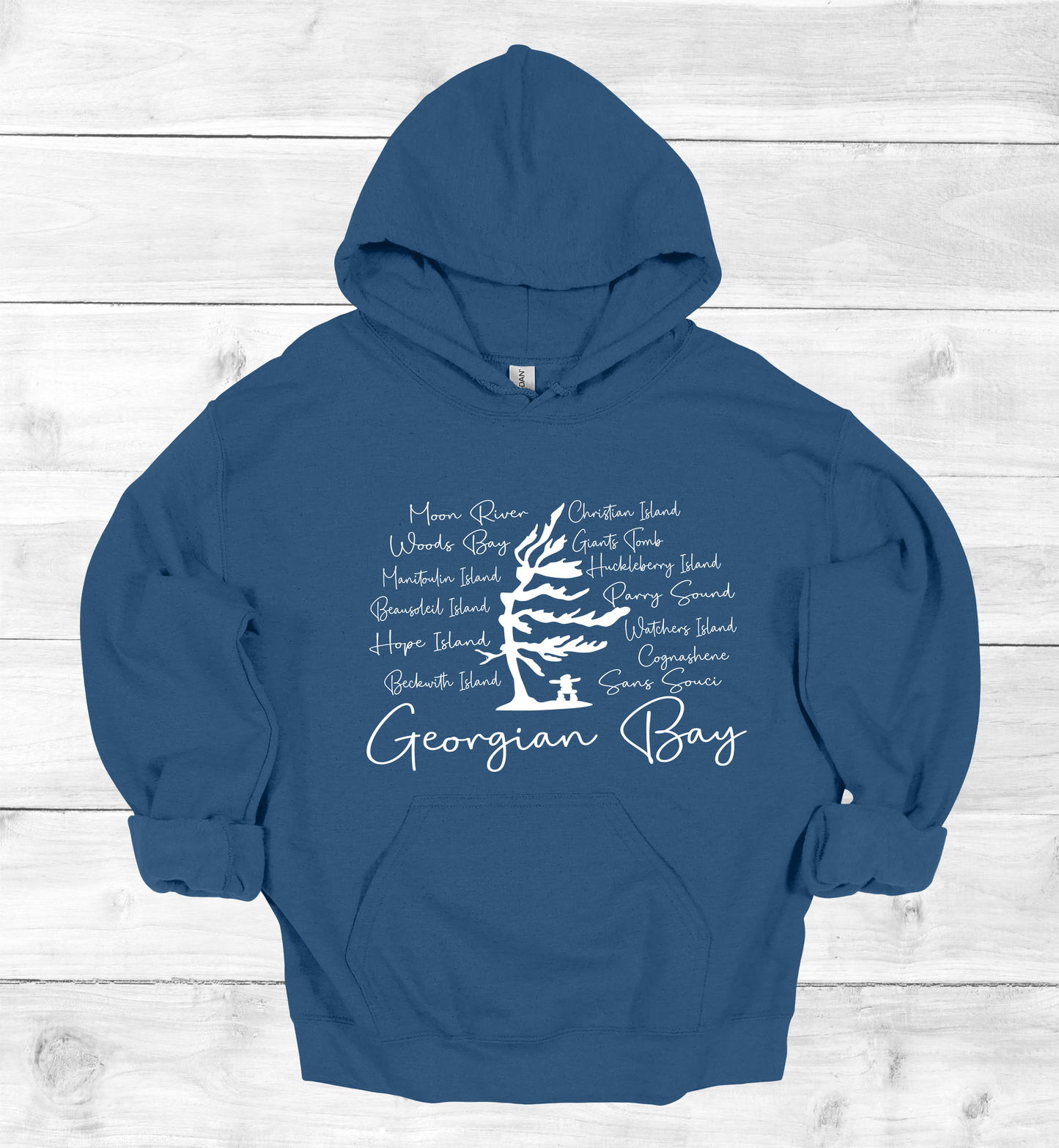 Georgian Bay with Island names Hoodie