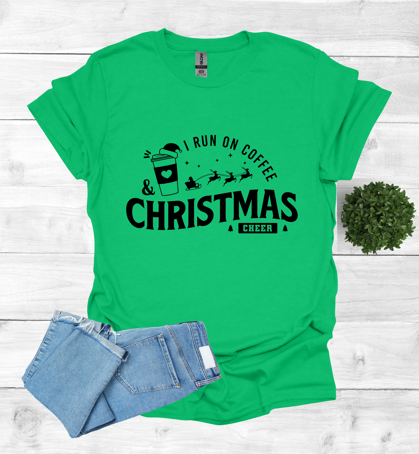 I Run on Coffee and Christmas Cheers Shirt