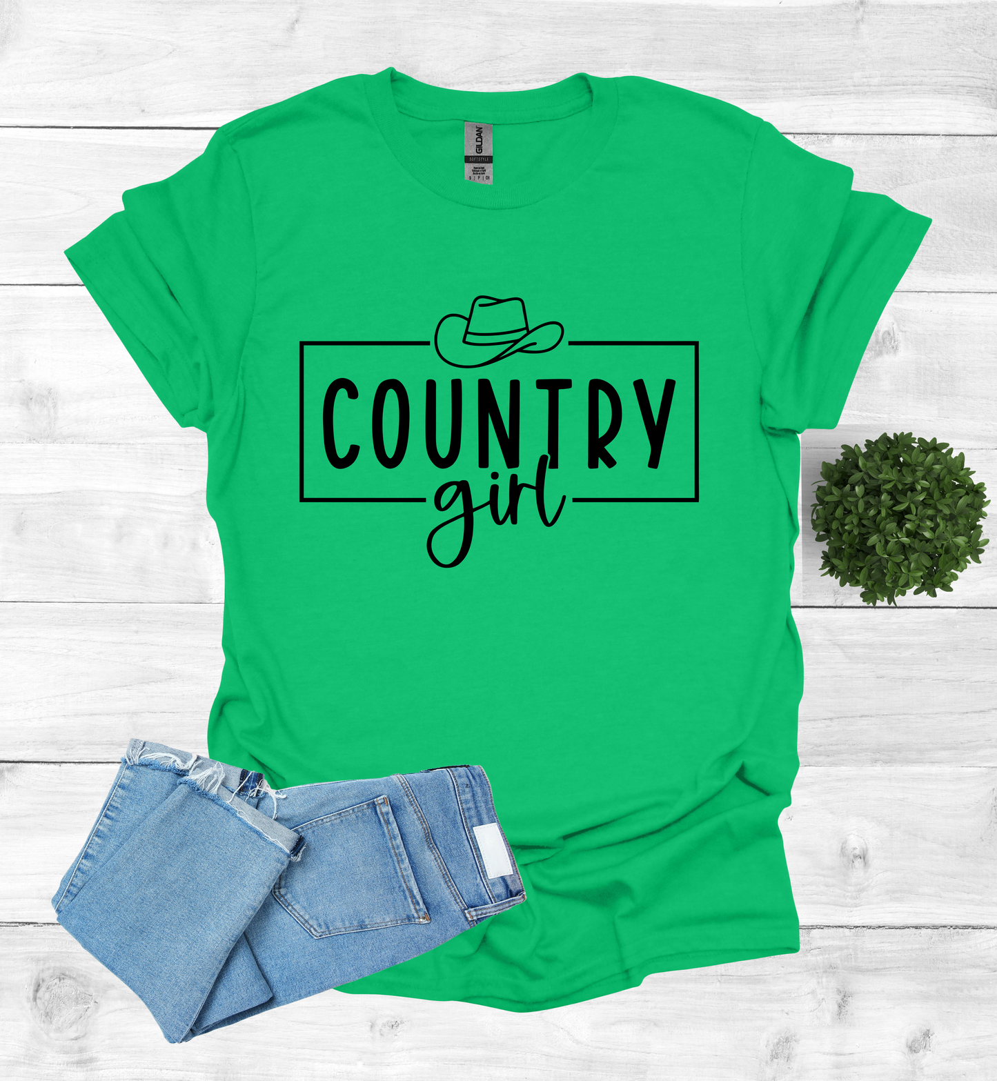Country Girl saying with Cowboy Hat