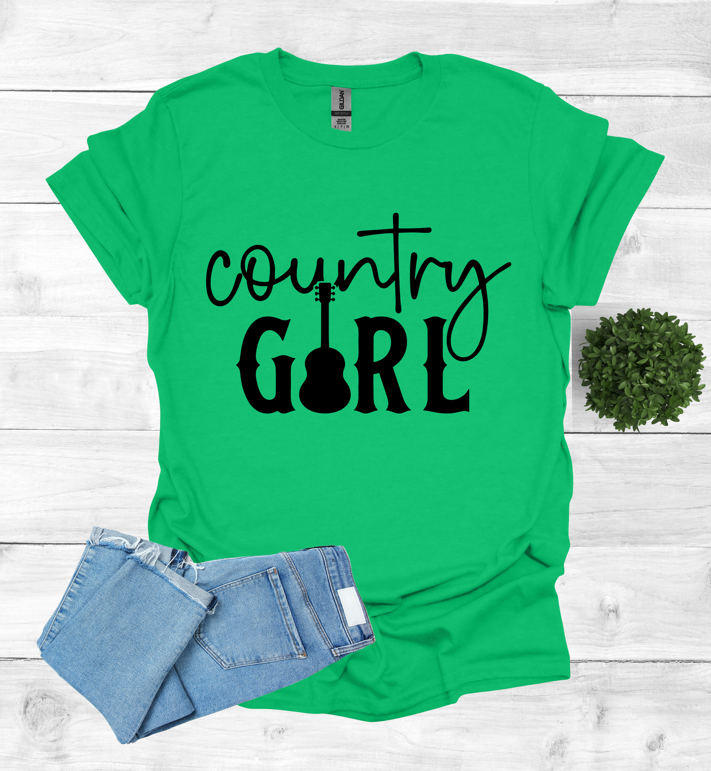 Country Girl Words with a Guitar as the I in the word Girl