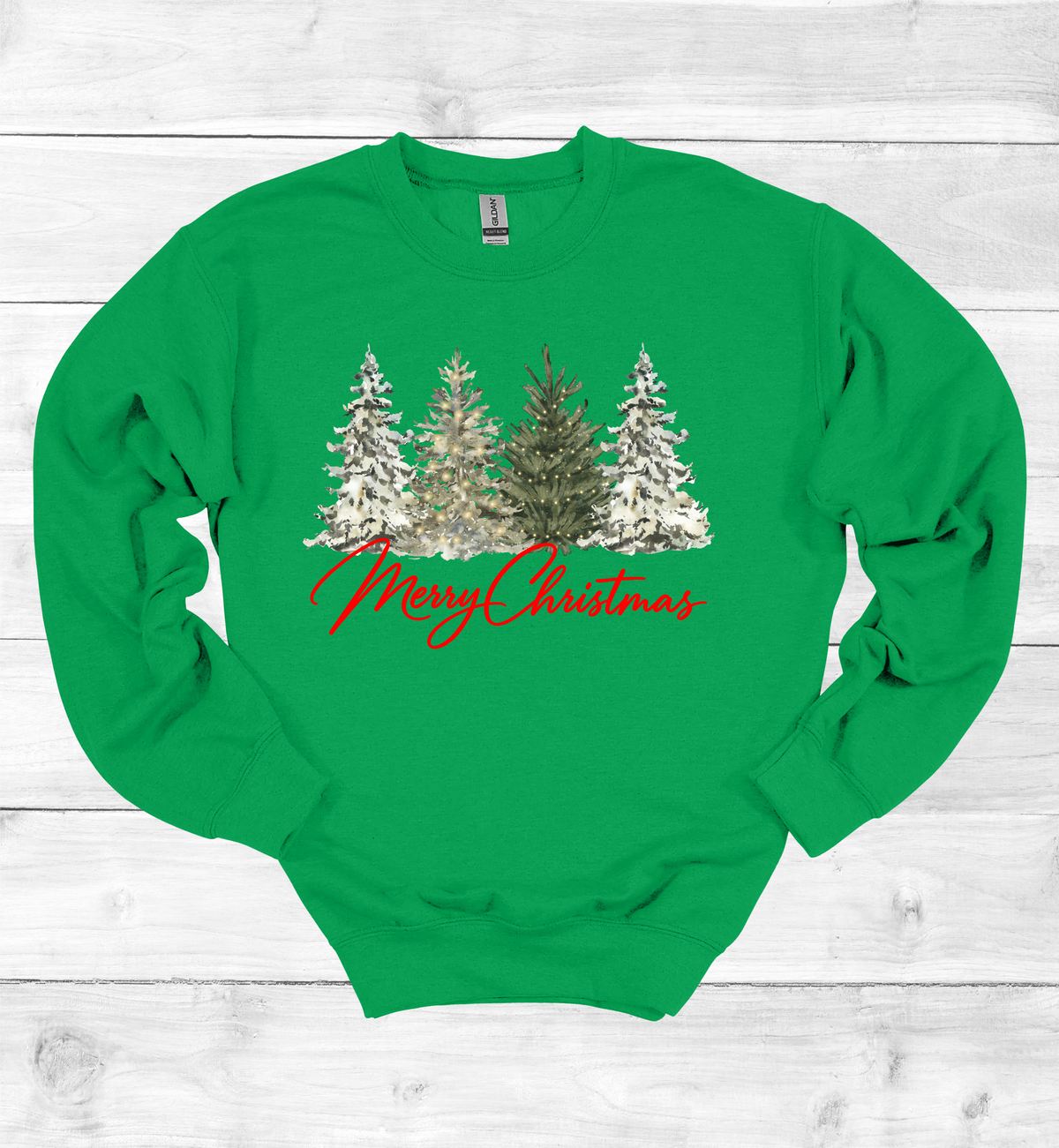 Merry Christmas with Watercolor Christmas Trees