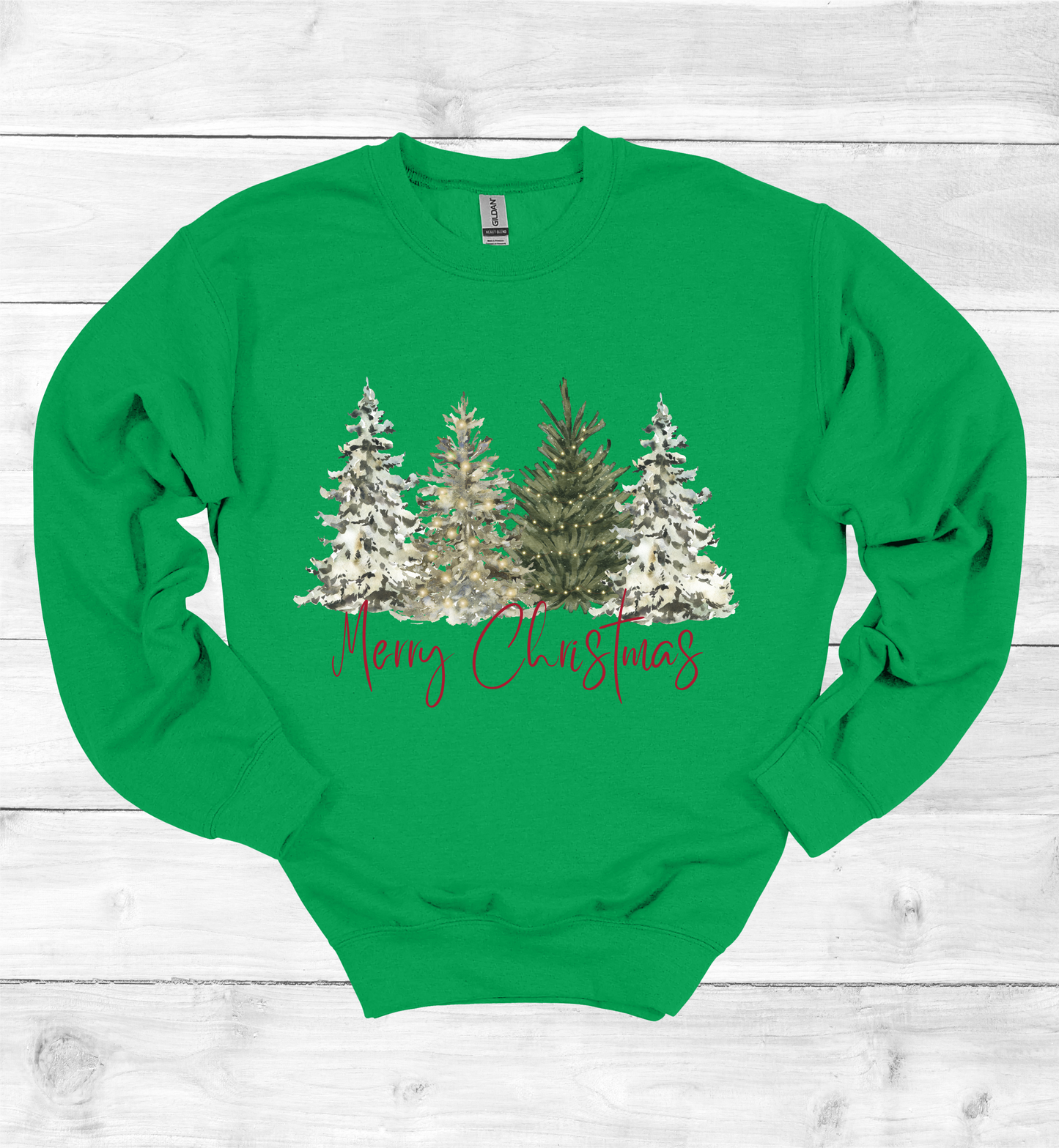 Merry Christmas with Watercolor Christmas Trees