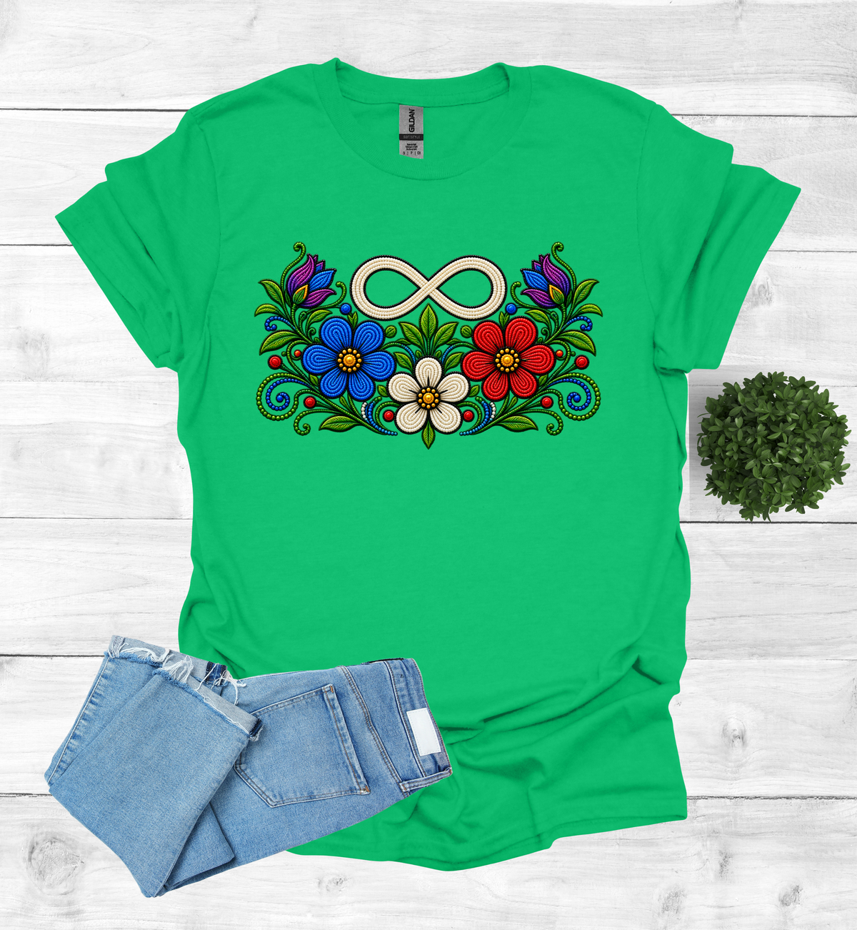 Métis Symbol with flowers T-Shirt