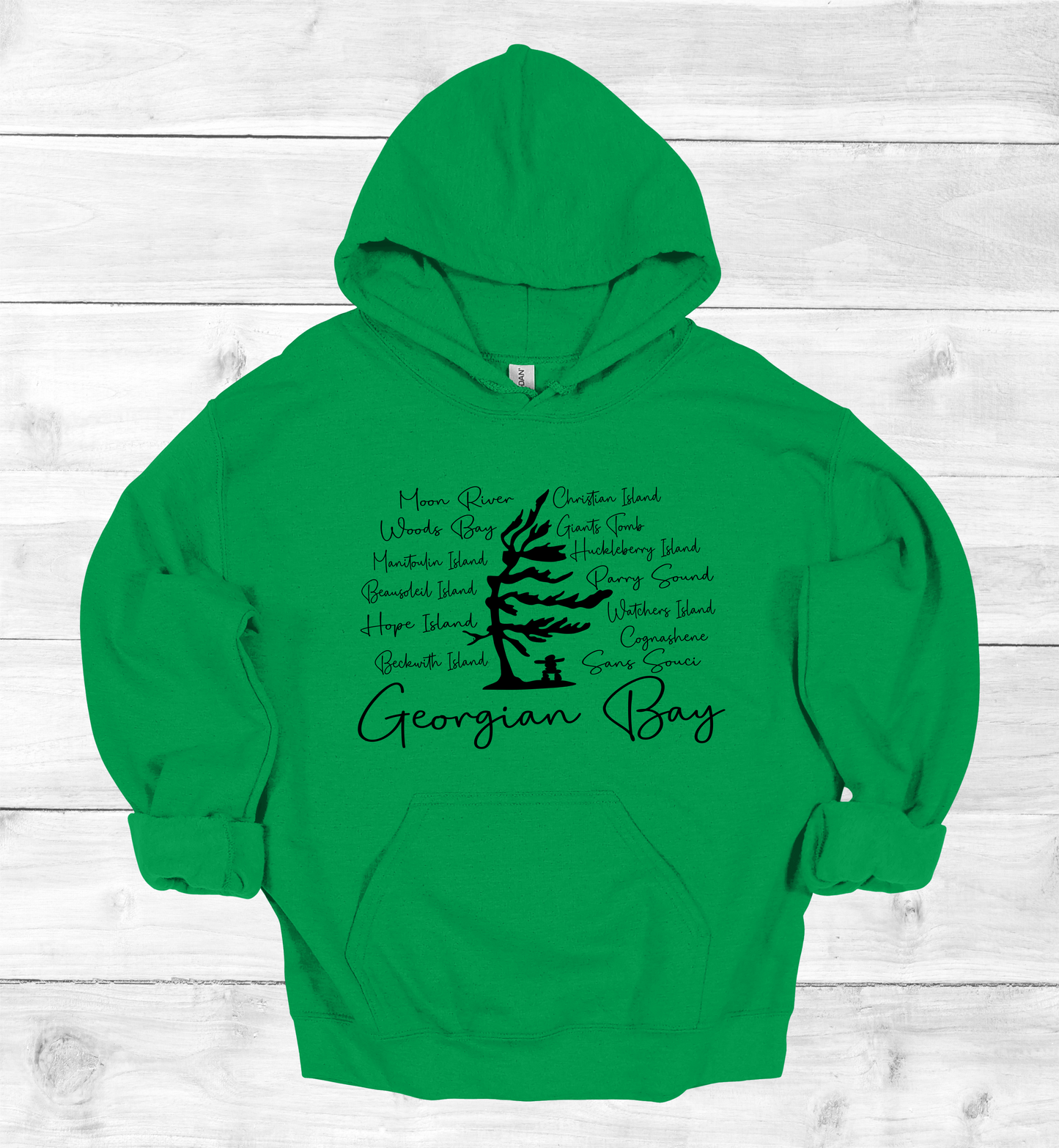 Georgian Bay with Island names Hoodie