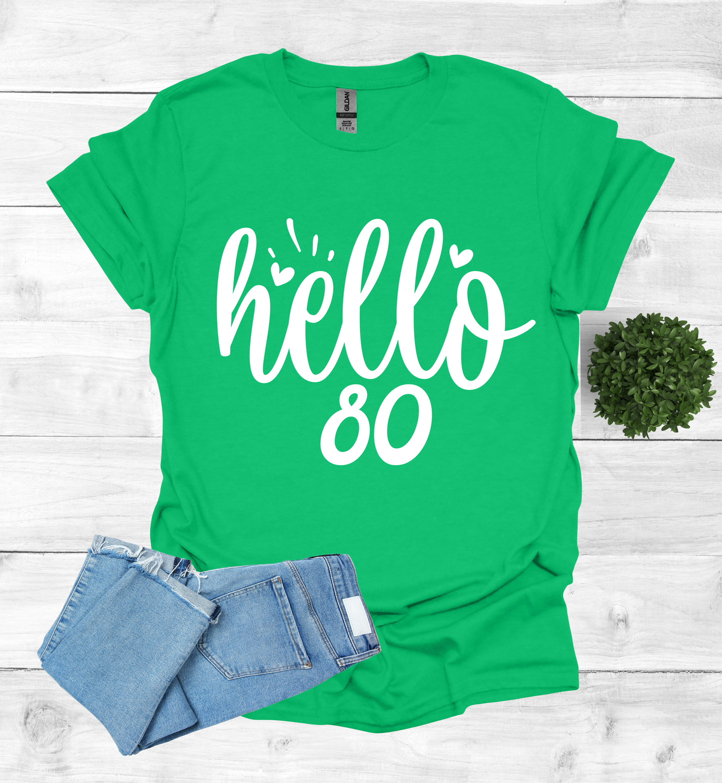 Hello 80 Birthday Shirt