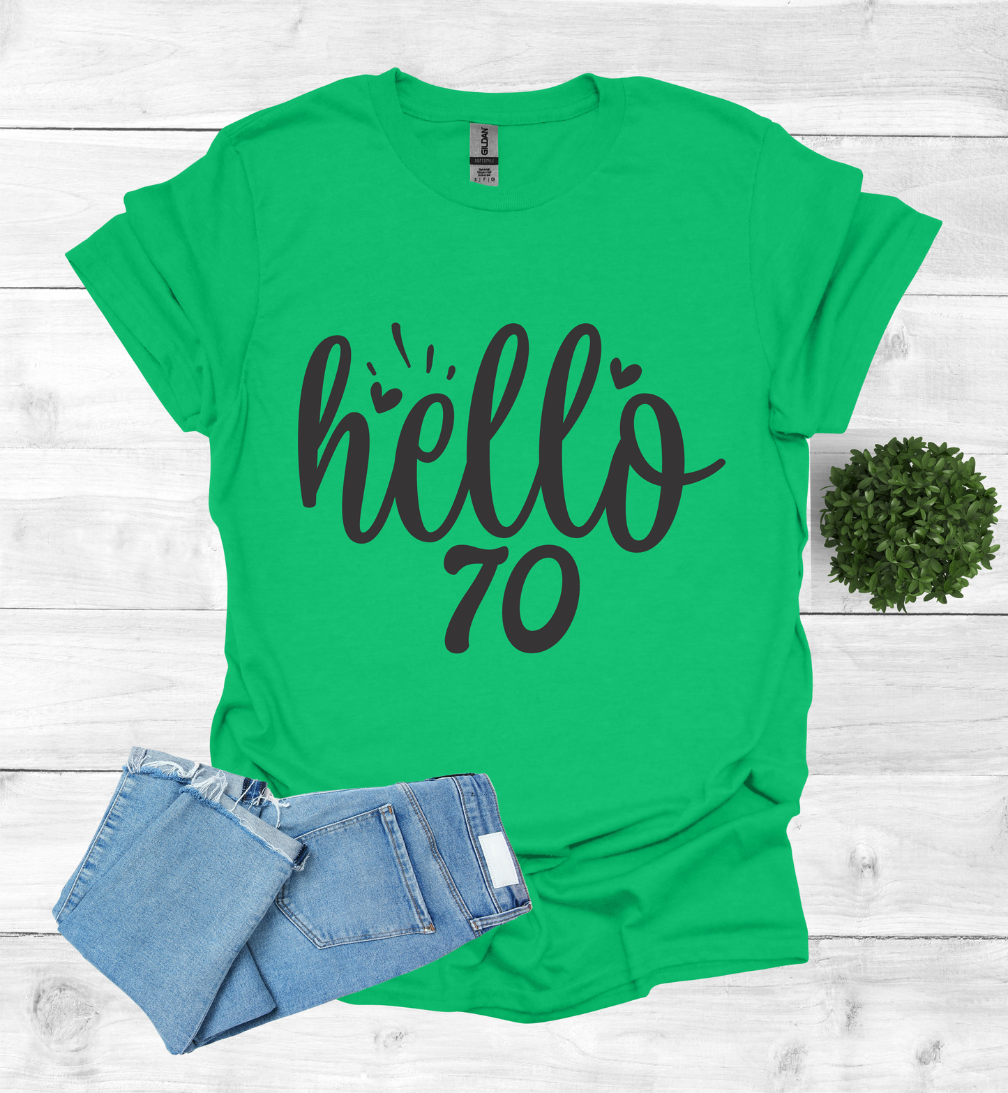 Hello 70 Birthday Shirt