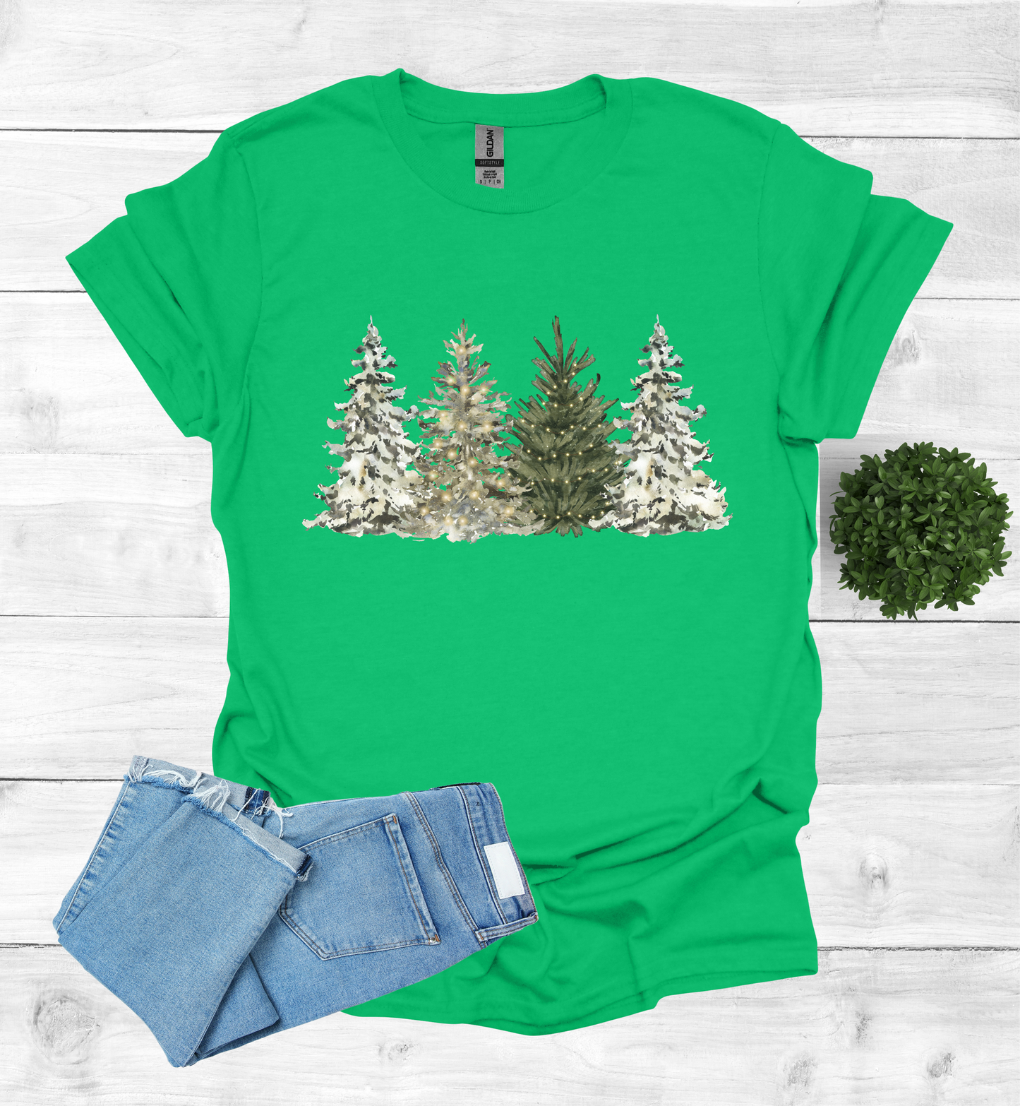 Water Color Christmas Trees T-Shirt1
