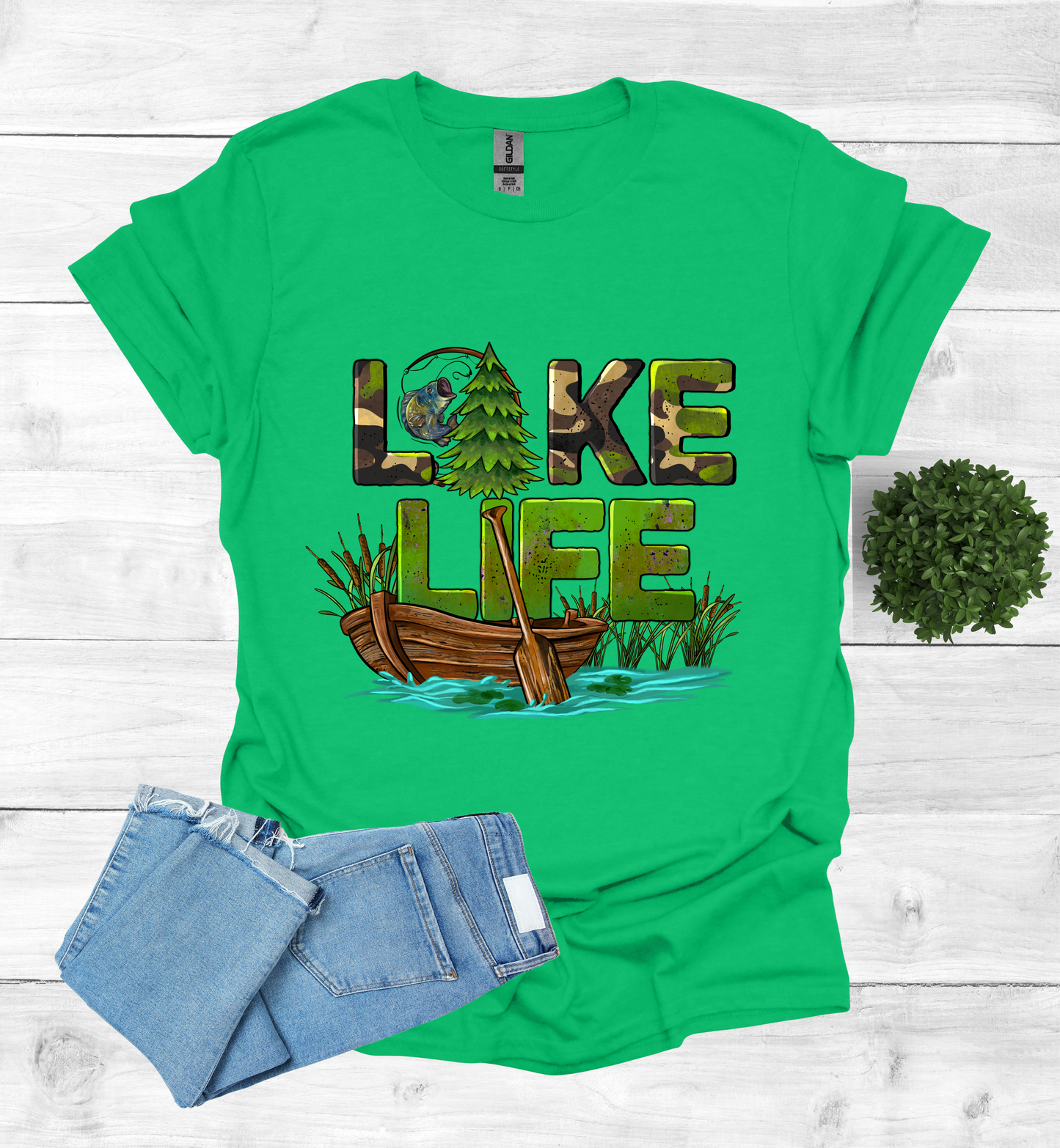 Lake Life with boat and paddle Shirt
