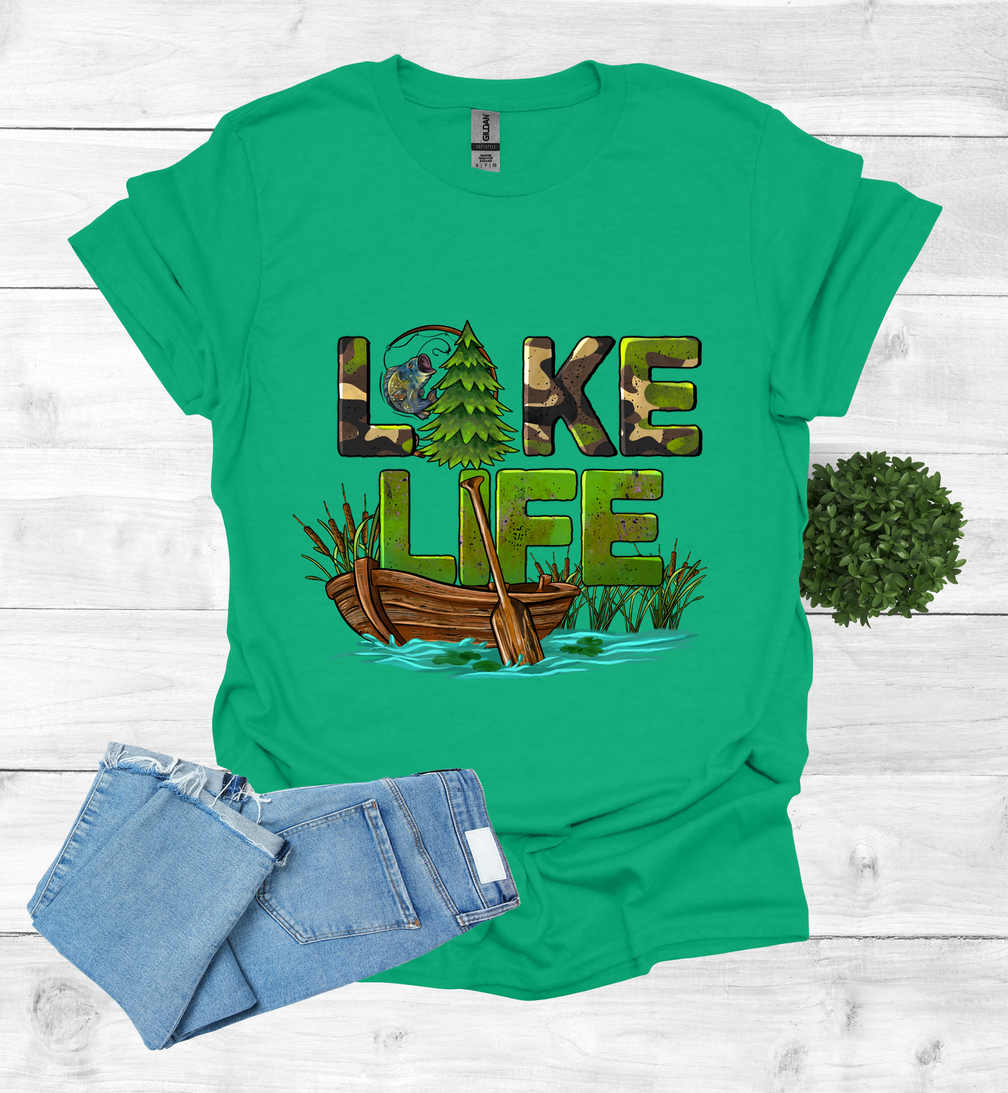 Lake Life with boat and paddle Shirt