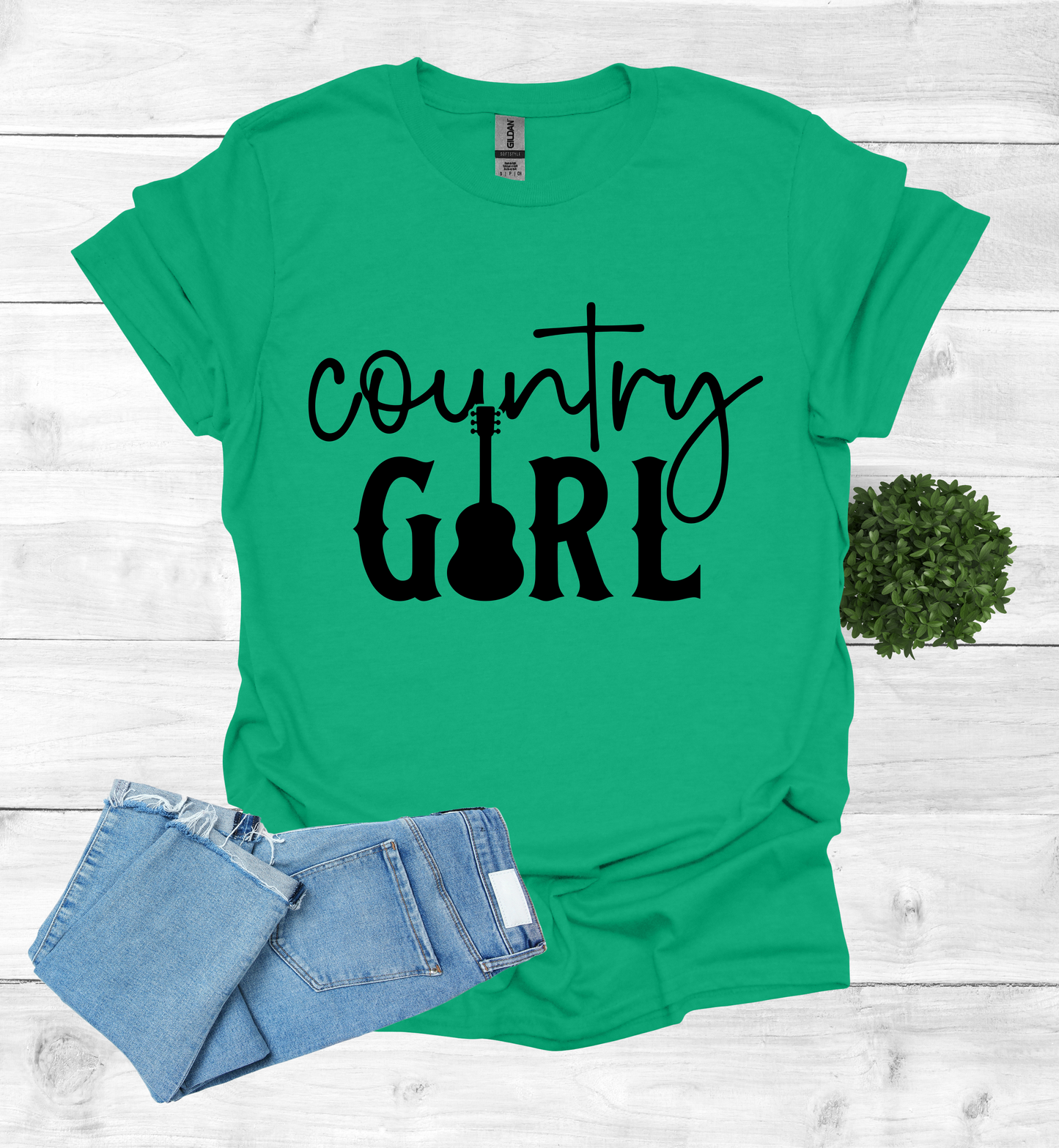 Country Girl Words with a Guitar as the I in the word Girl