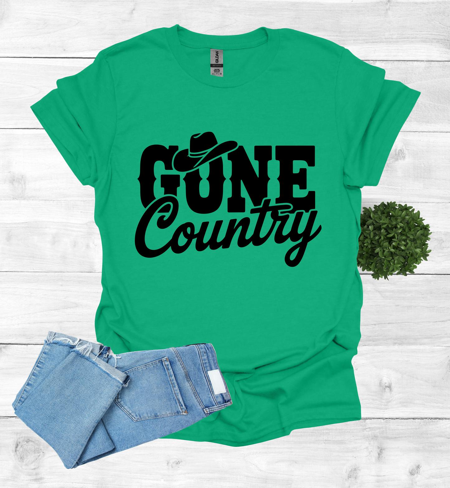 Gone Country saying with small Cowboy Hat
