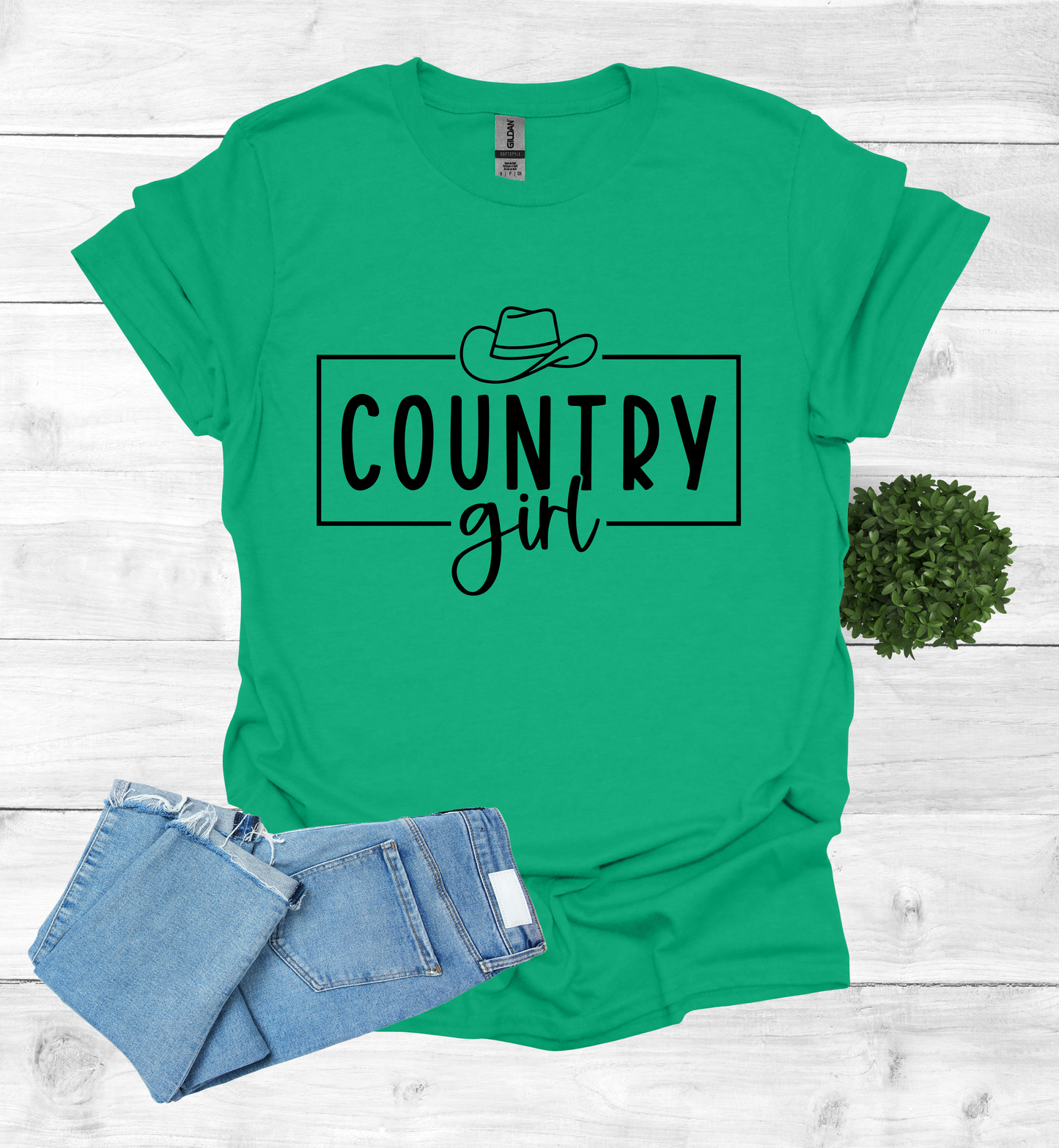 Country Girl saying with Cowboy Hat
