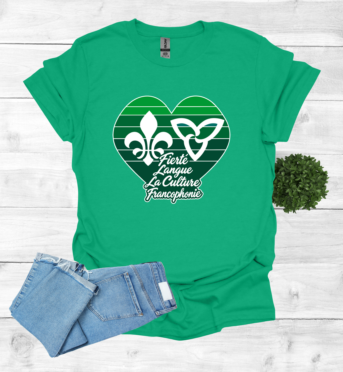 Franco Ontarien Heart Fierte, Langue, T-Shirt