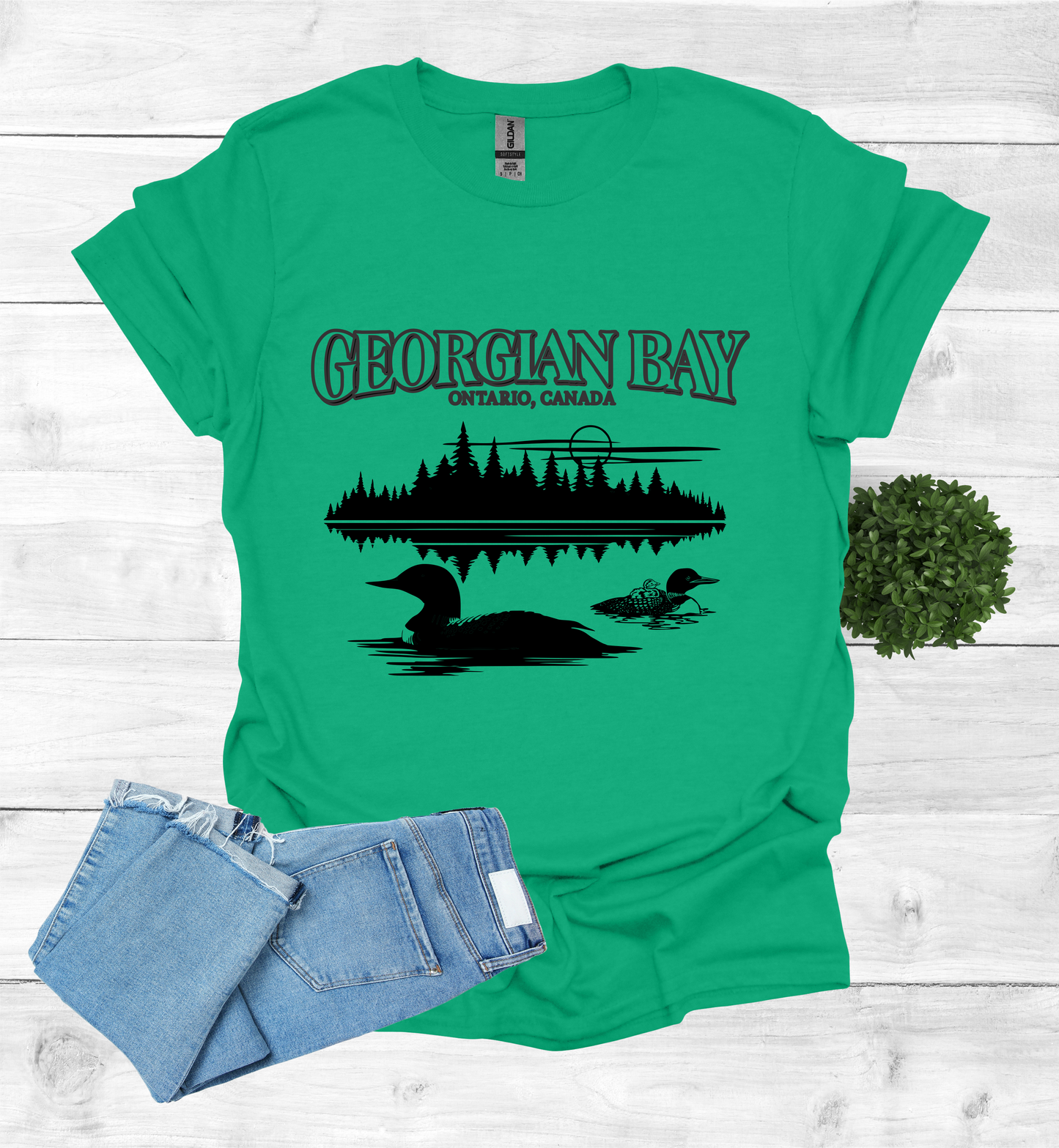 Georgian Bay with Loons T-Shirt