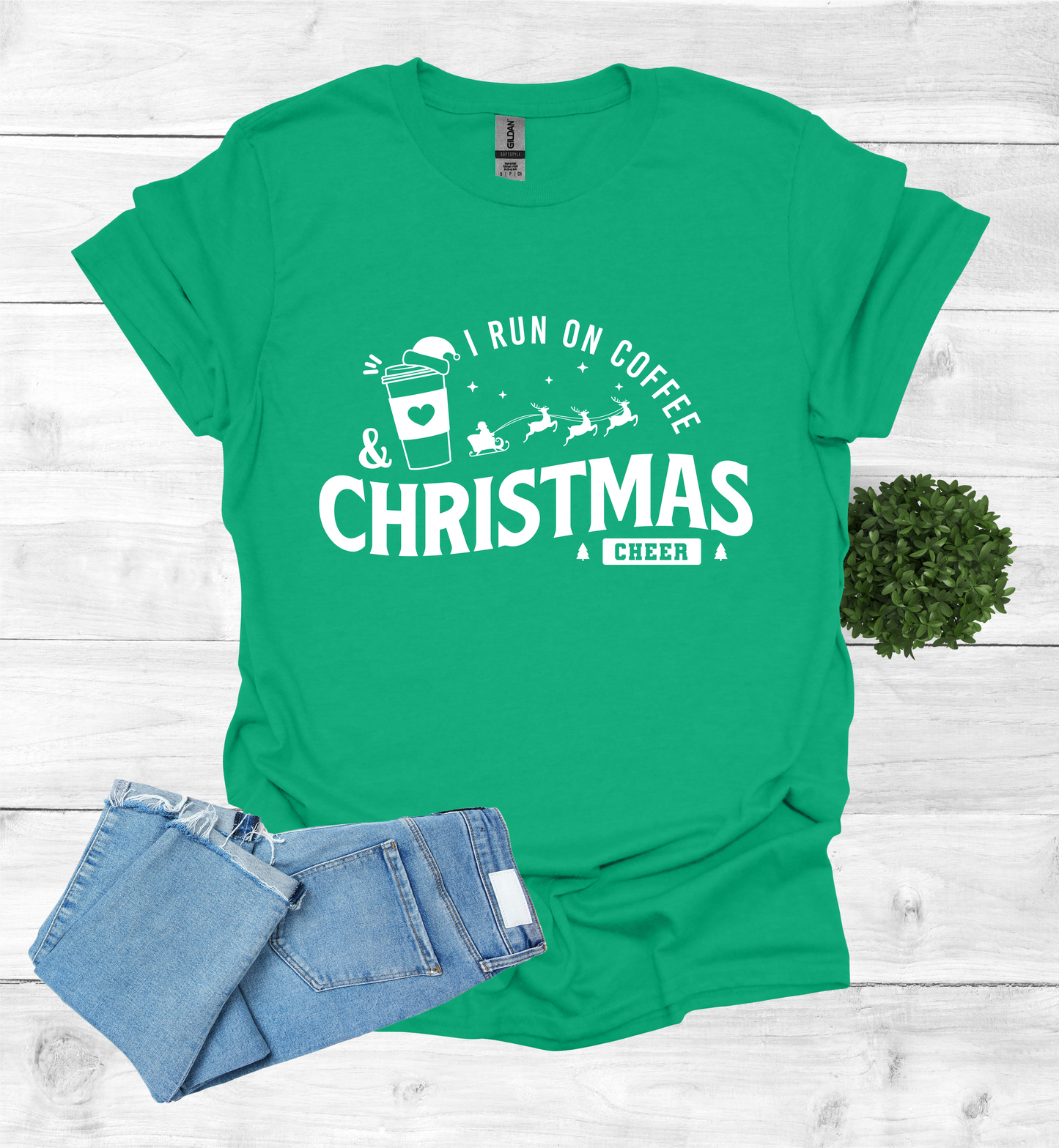 I Run on Coffee and Christmas Cheers Shirt