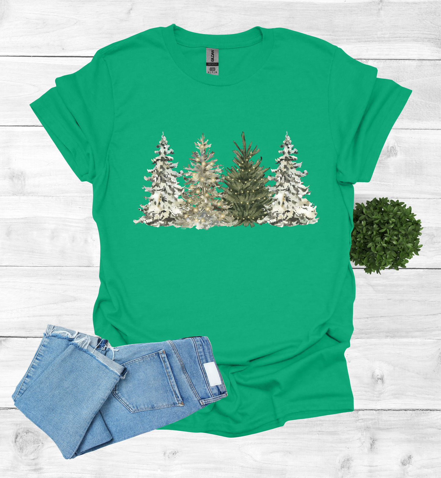 Water Color Christmas Trees T-Shirt1