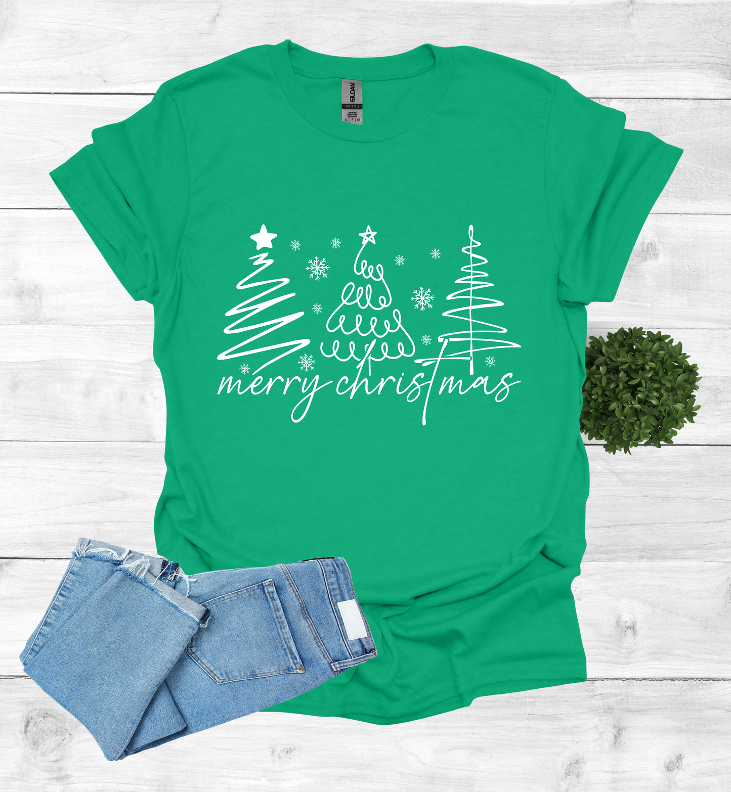 Christmas Trees with Merry Christmas