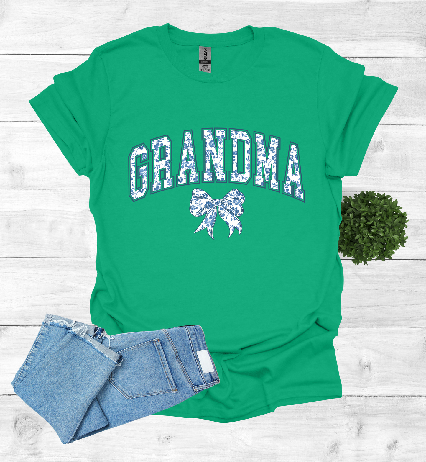 Grandma Chinoiserie Blue Coquette T-Shirt